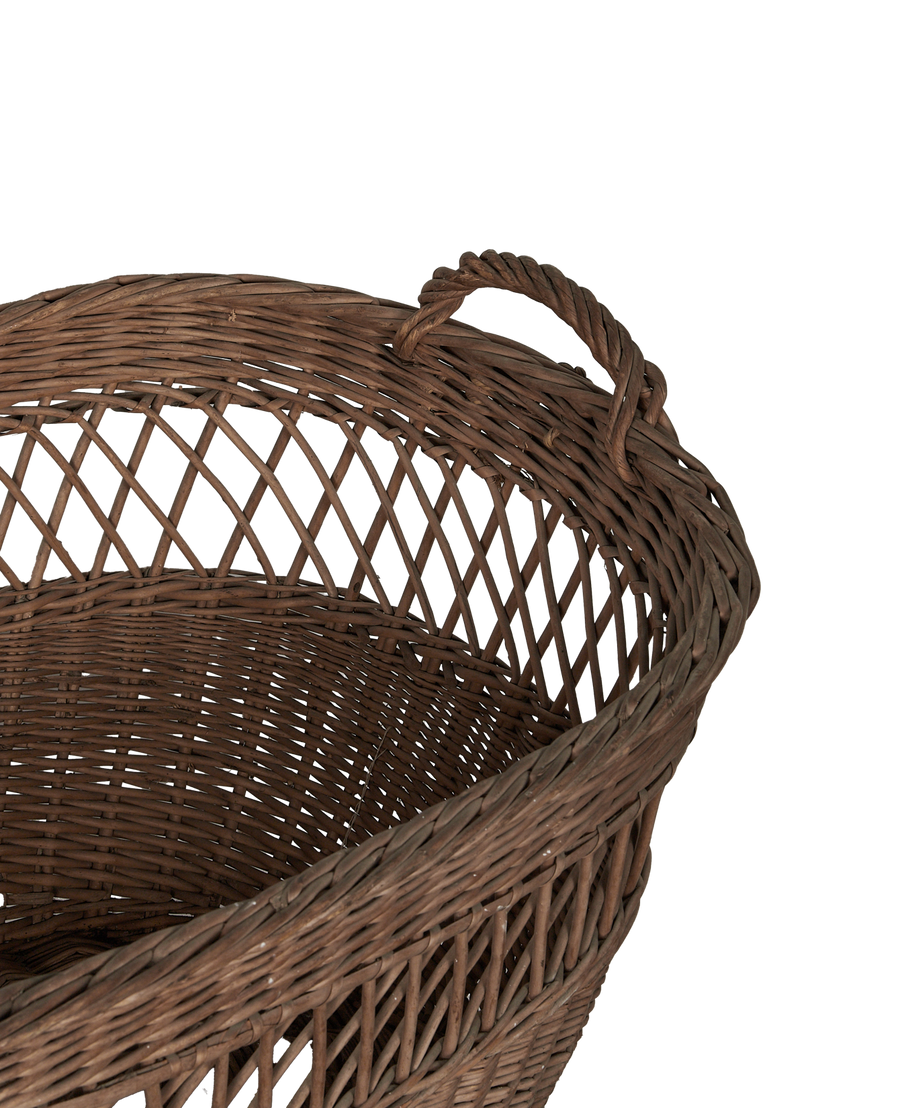 Vintage Laundry Basket - Oval from Greece made of Wicker