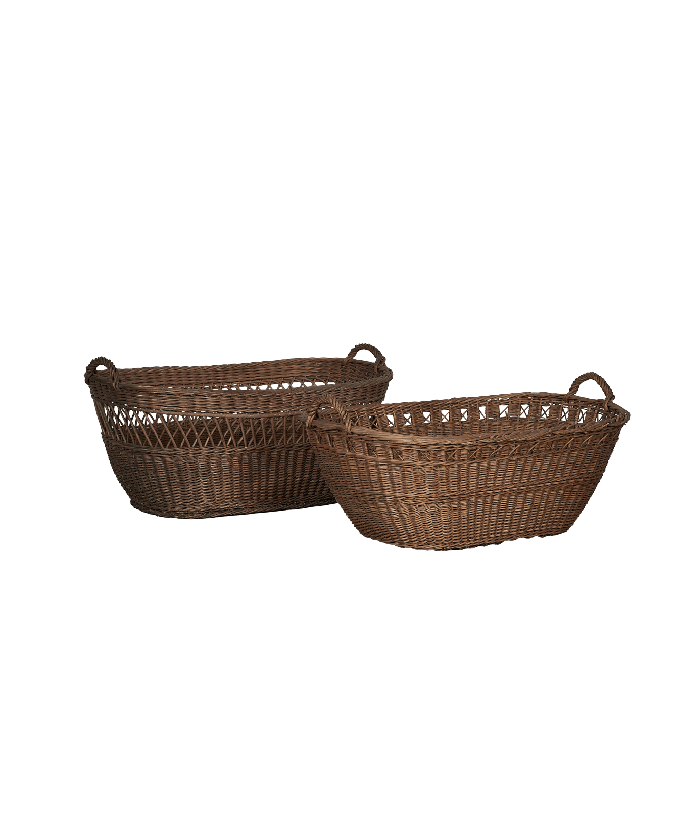 Vintage Laundry Basket - Oval from Greece made of Wicker