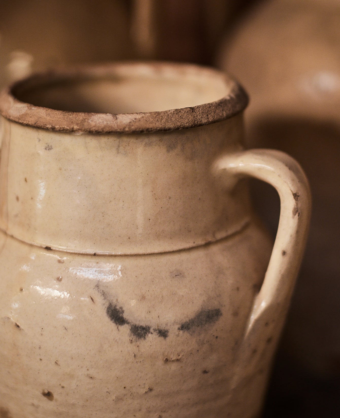 Vintage Preserving Pot - Avorio Glaze from Italy made of Ceramic