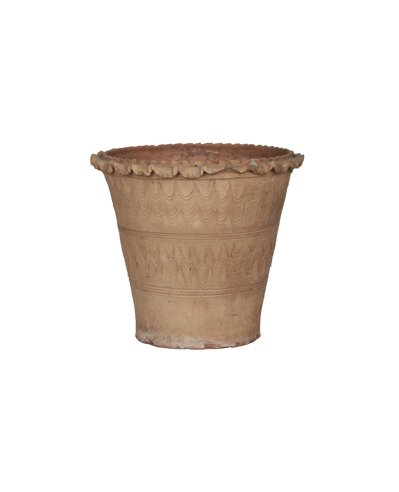Vintage Scalloped Fiore Pot from Italy made of Ceramic