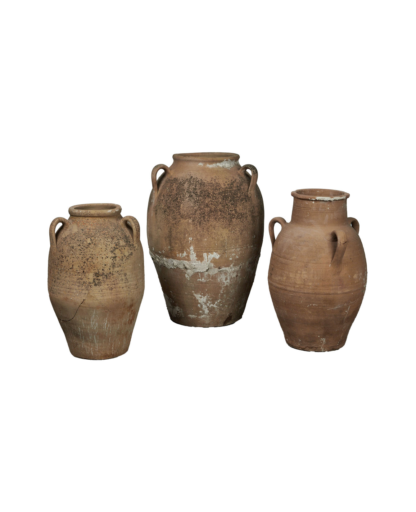 Antique Three Handle Pot - Terra Cotta from Italy made of Ceramic
