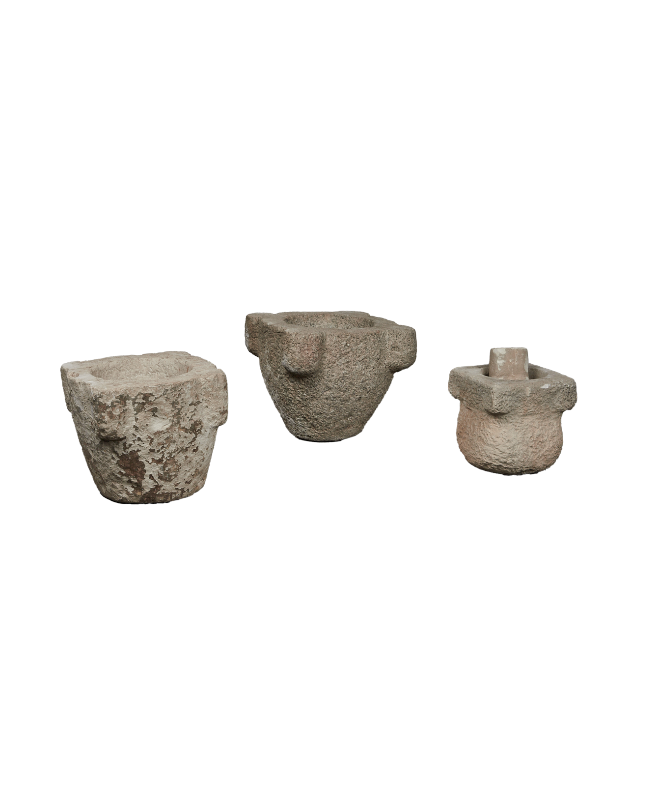Vintage Four Handle Stone Mortar from Italy made of Stone