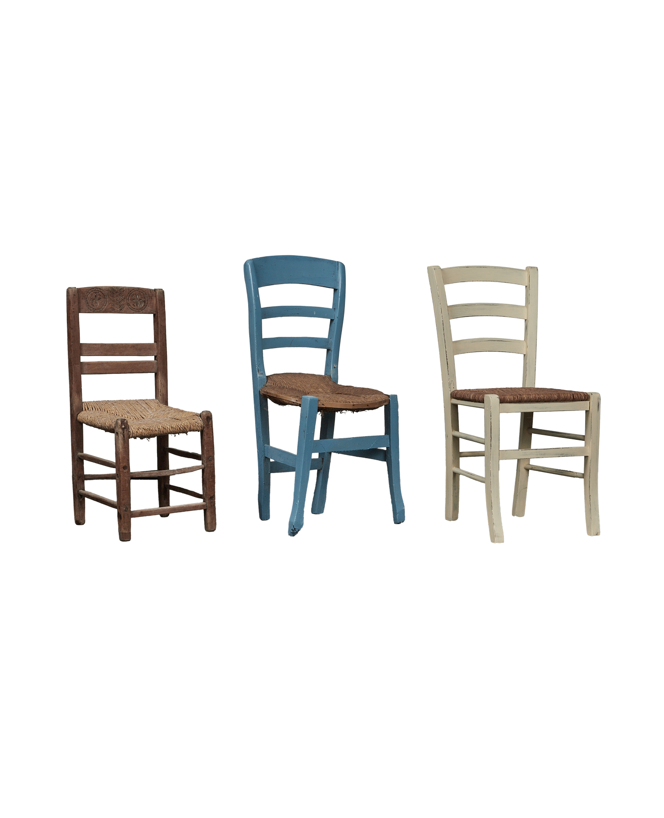 Vintage Rush Seat Chair - Assorted from Italy made of Wood