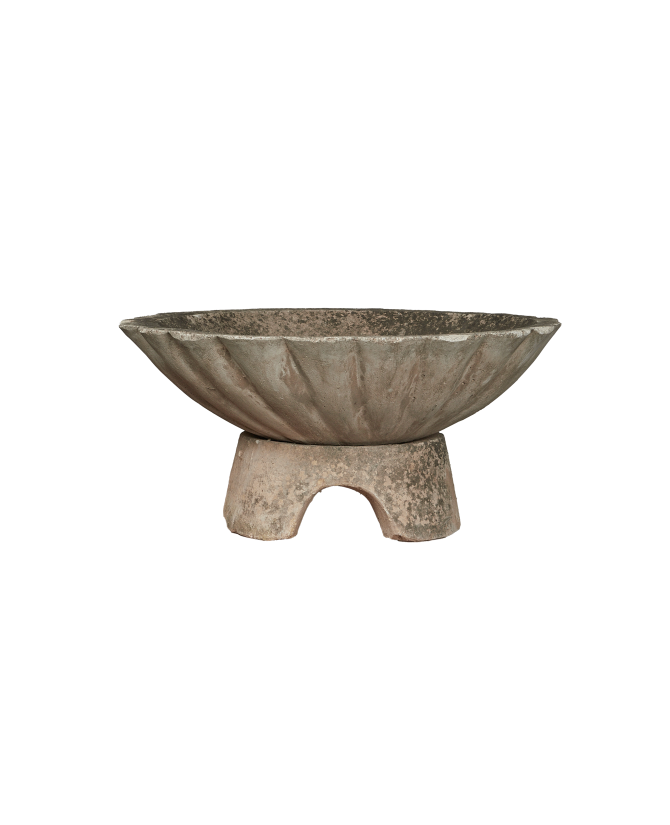 Antique Fluted Stone Vasque from Greece made of Cement