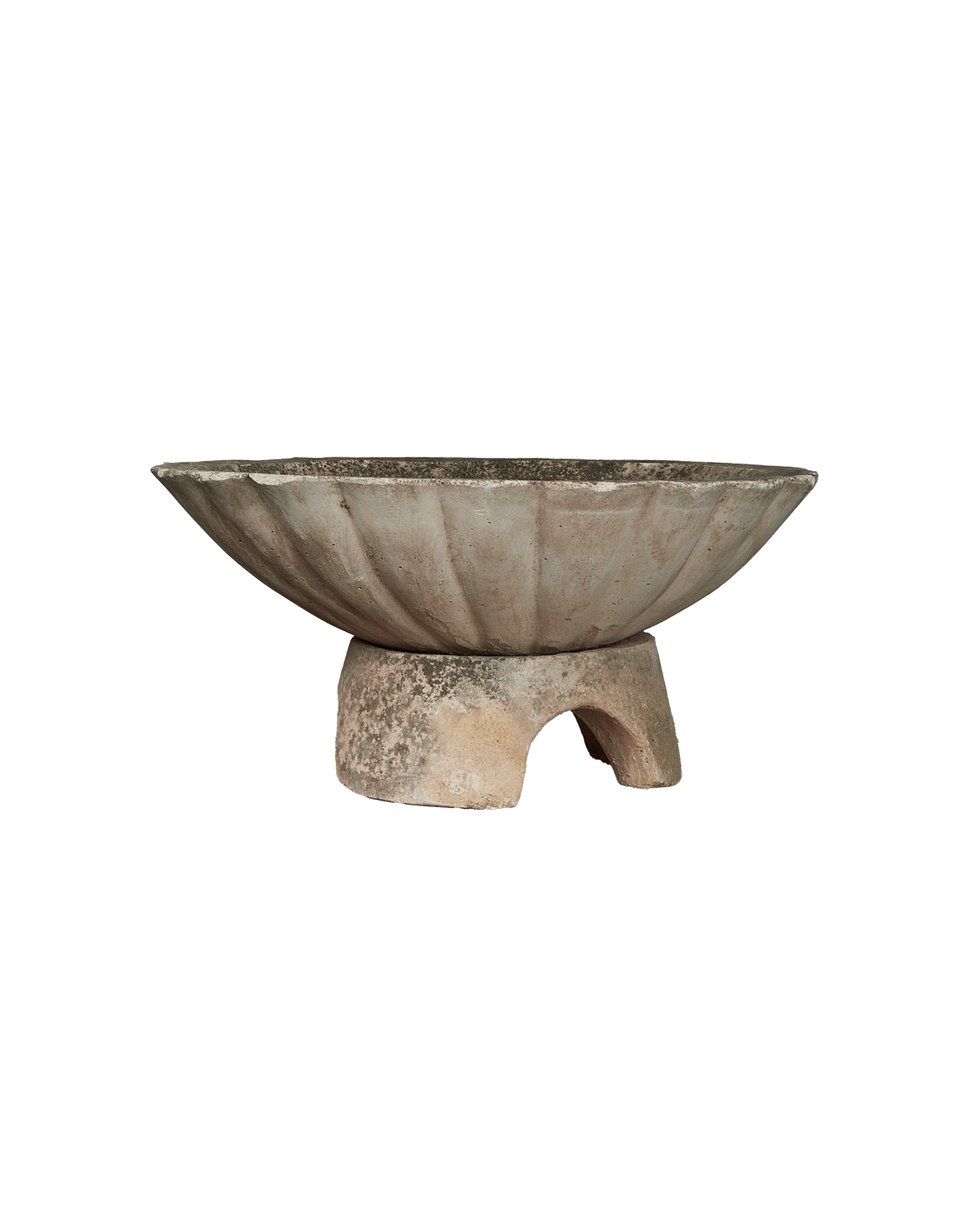 Antique Fluted Stone Vasque from Greece made of Cement
