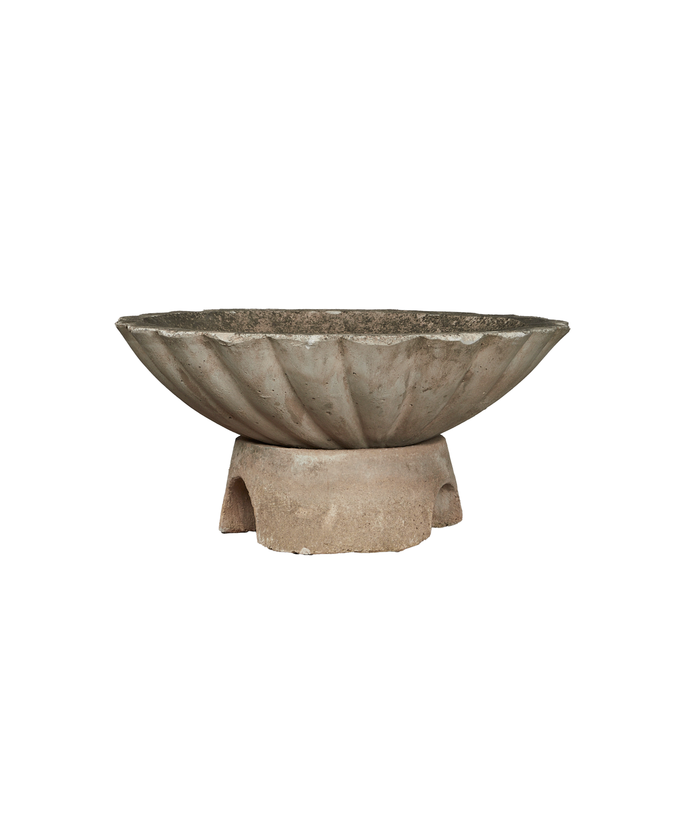 Antique Fluted Stone Vasque from Greece made of Cement
