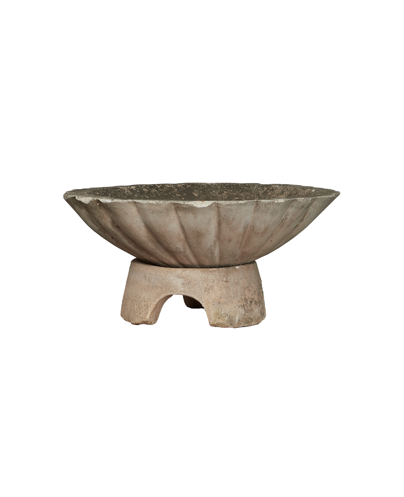 Antique Fluted Stone Vasque from Greece made of Cement