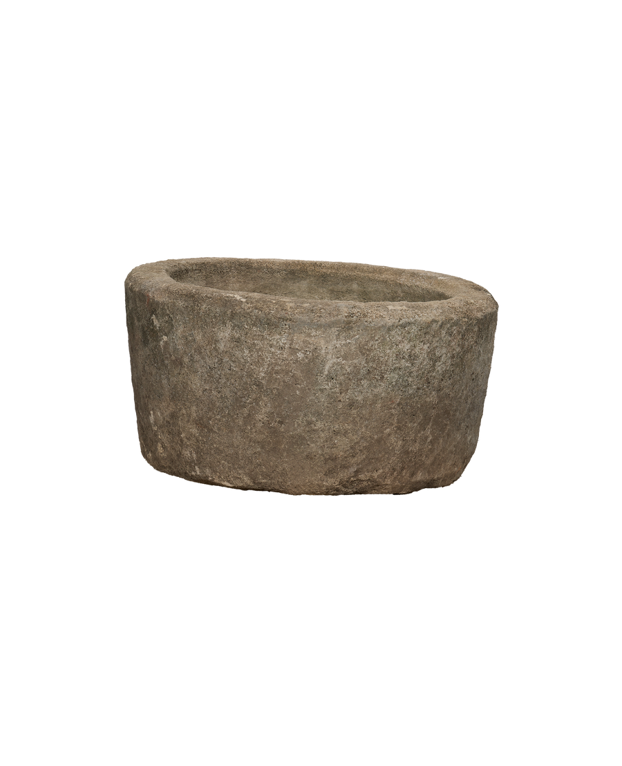 Vintage Limestone Trough - Round from Indonesia - Planters, Fountains, & Water Features