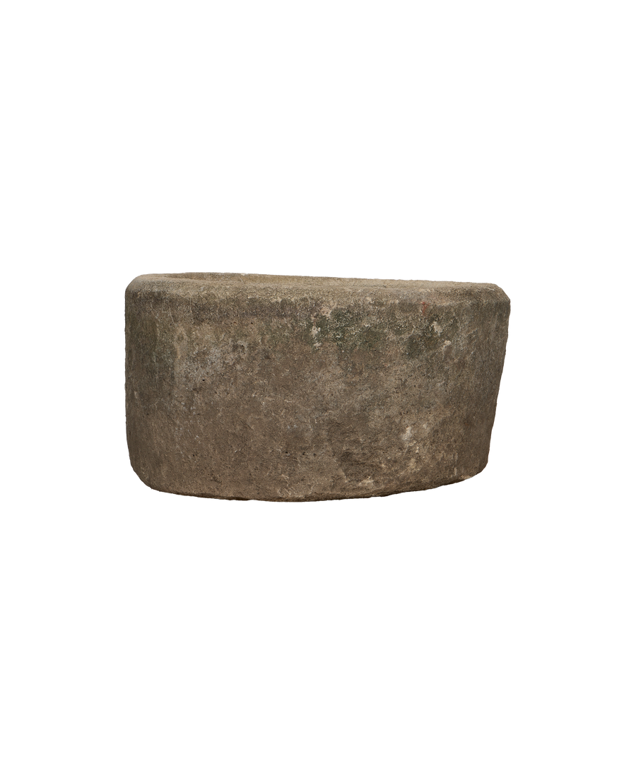 Vintage Limestone Trough - Round from Indonesia - Planters, Fountains, & Water Features