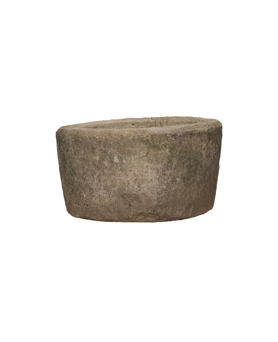 Vintage Limestone Trough - Round from Indonesia - Planters, Fountains, & Water Features