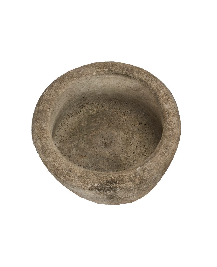 Vintage Limestone Trough - Round from Indonesia - Planters, Fountains, & Water Features