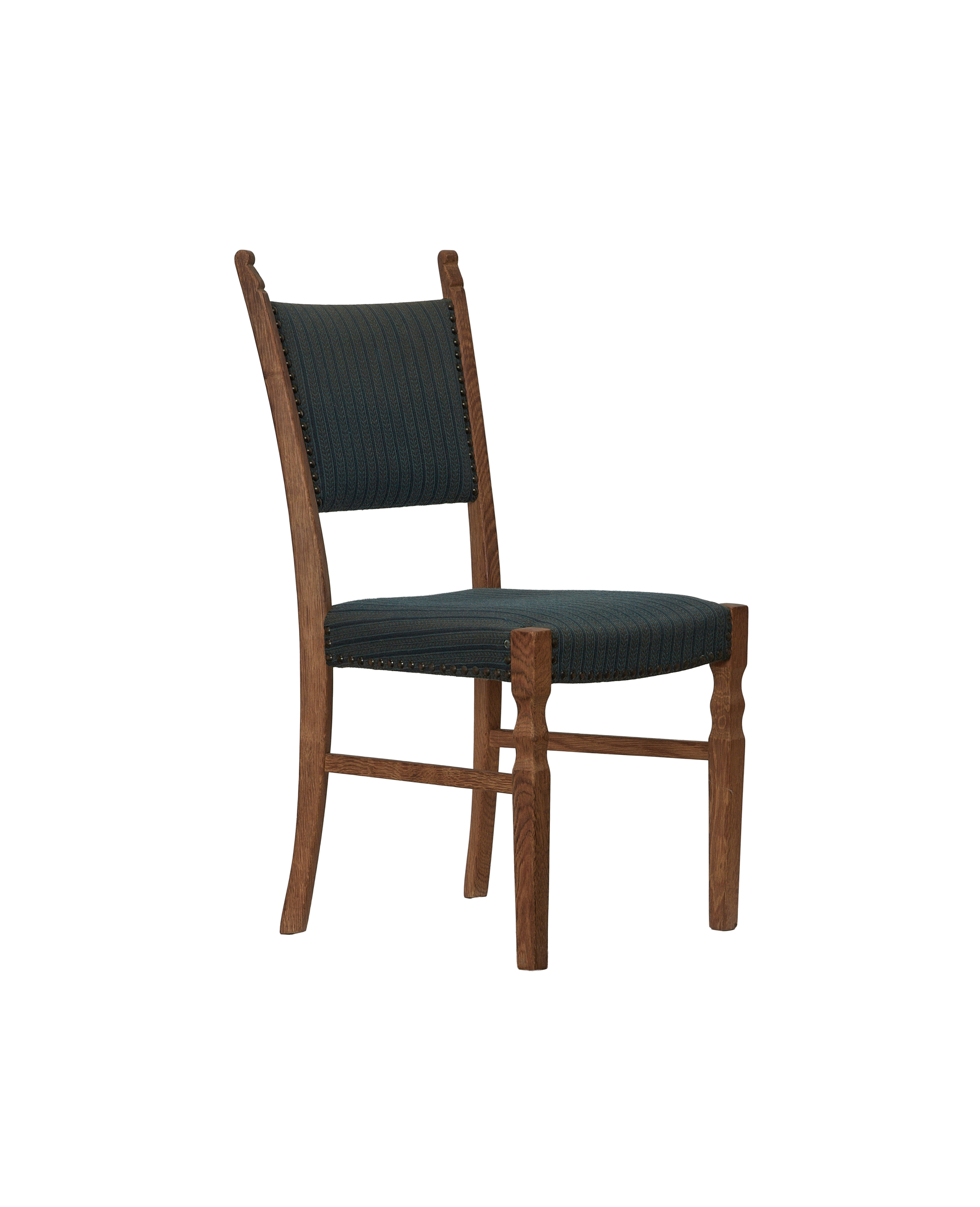 Vintage Henning Style Chair - Bastide Blue Stripe from Denmark made of Upholstery
