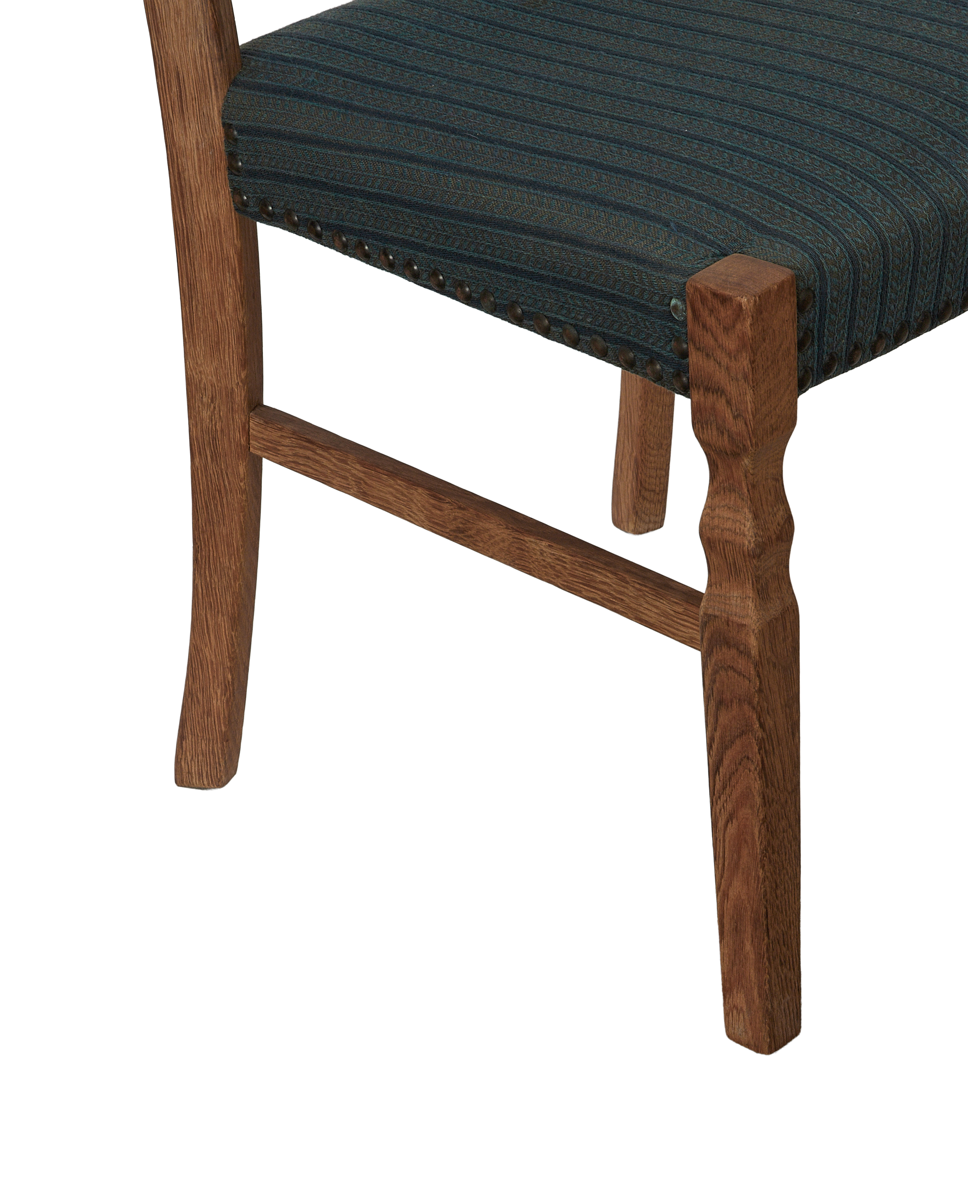 Vintage Henning Style Chair - Bastide Blue Stripe from Denmark made of Upholstery