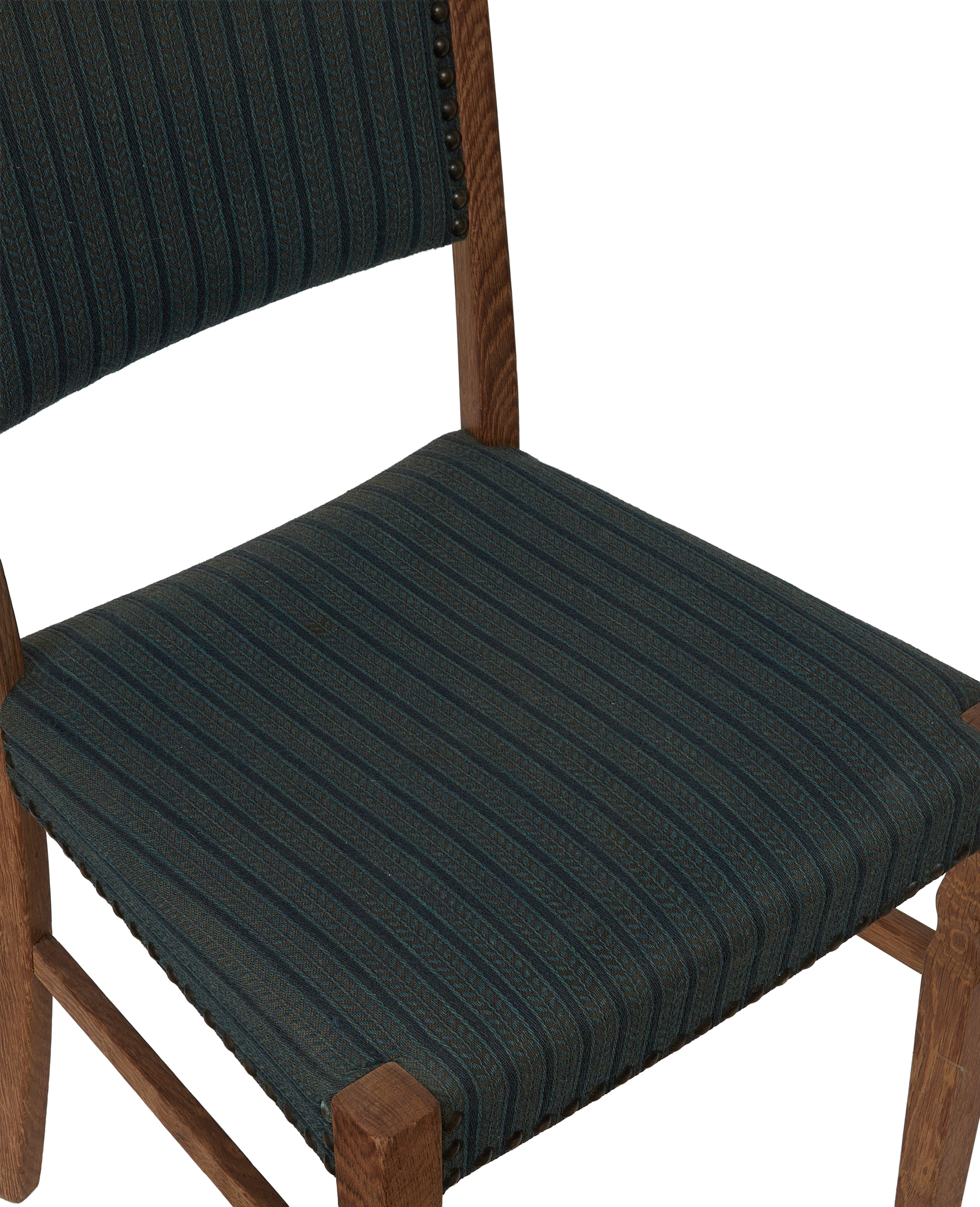 Vintage Henning Style Chair - Bastide Blue Stripe from Denmark made of Upholstery