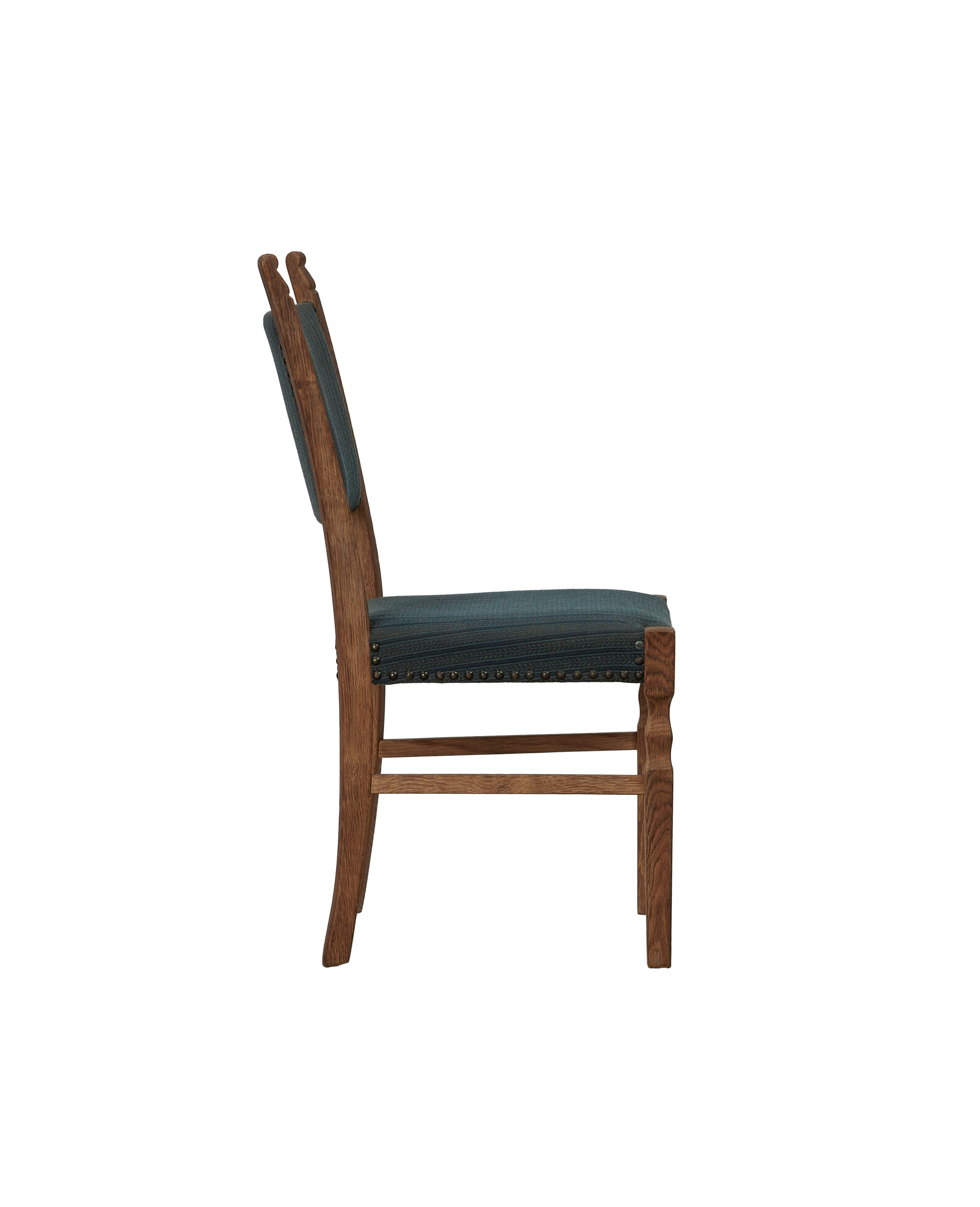 Vintage Henning Style Chair - Bastide Blue Stripe from Denmark made of Upholstery