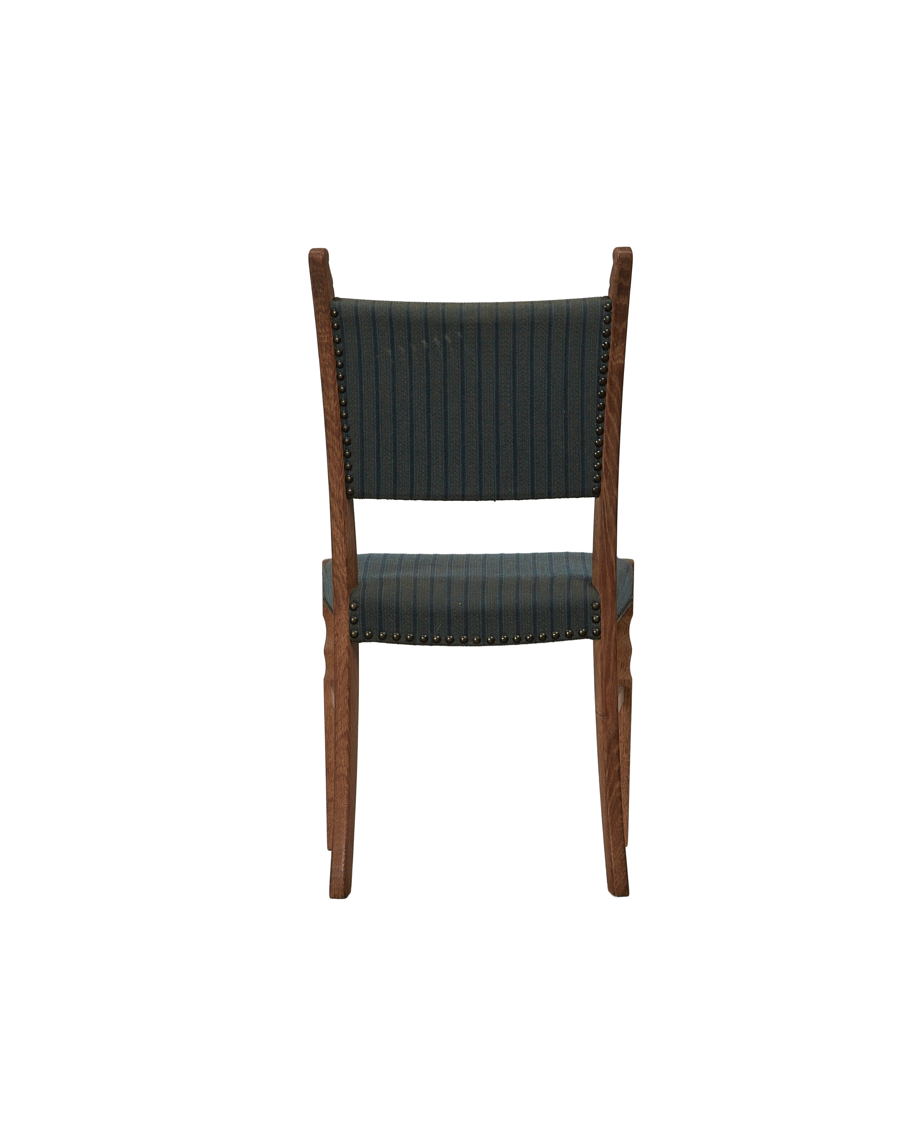 Vintage Henning Style Chair - Bastide Blue Stripe from Denmark made of Upholstery