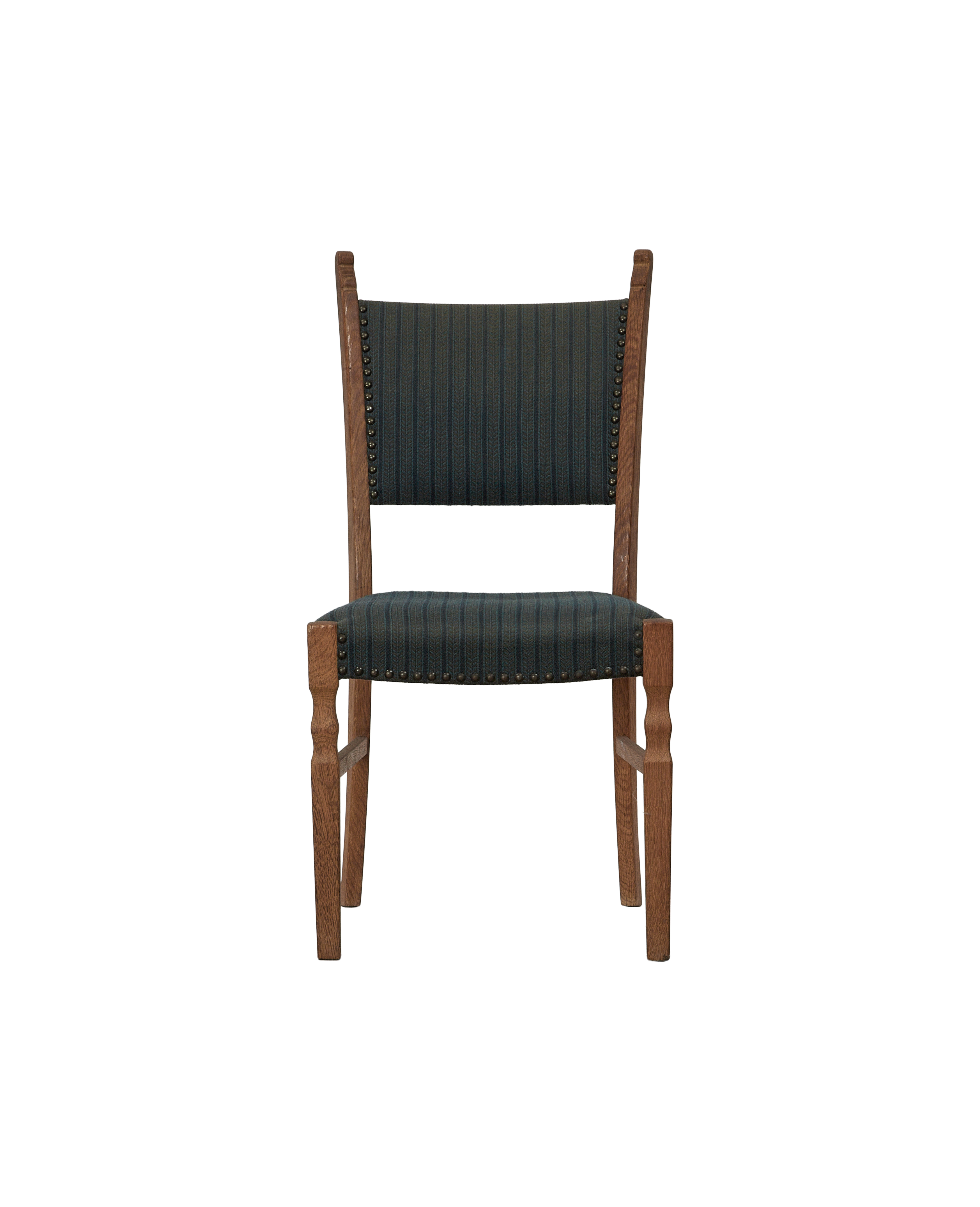 Vintage Henning Style Chair - Bastide Blue Stripe from Denmark made of Upholstery