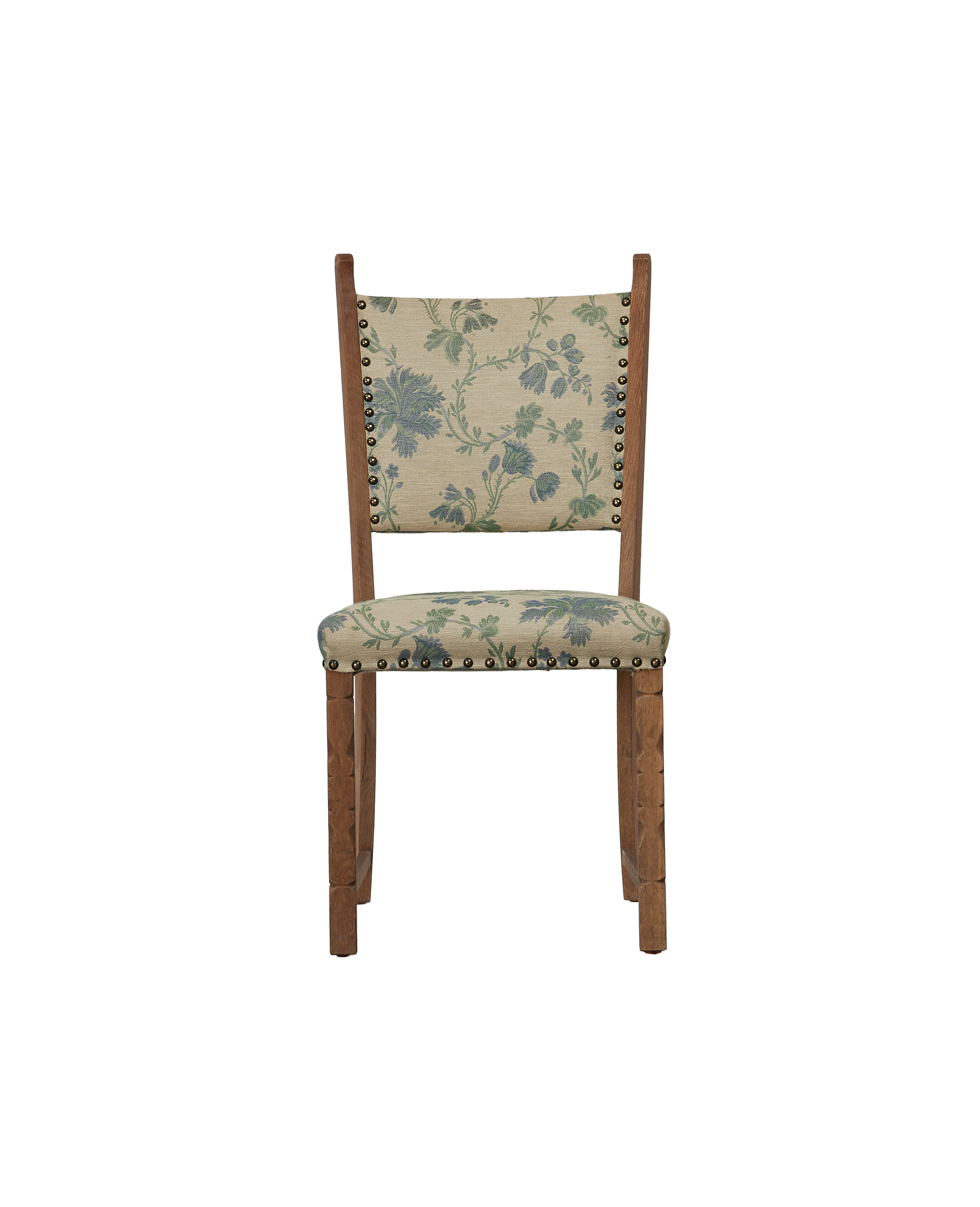 Vintage Henning Style Chair - Manor Bluebells from Denmark made of Upholstery