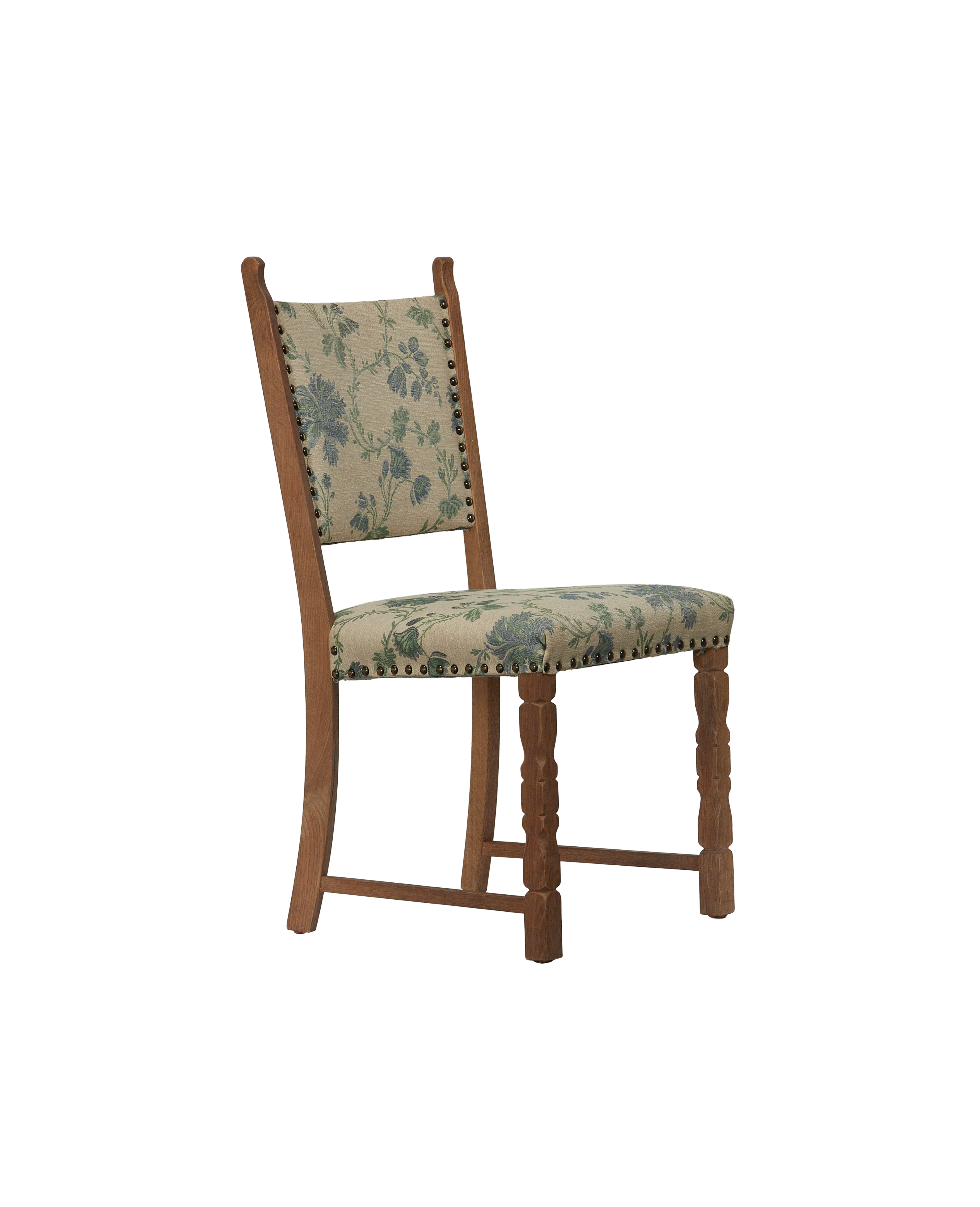 Vintage Henning Style Chair - Manor Bluebells from Denmark made of Upholstery