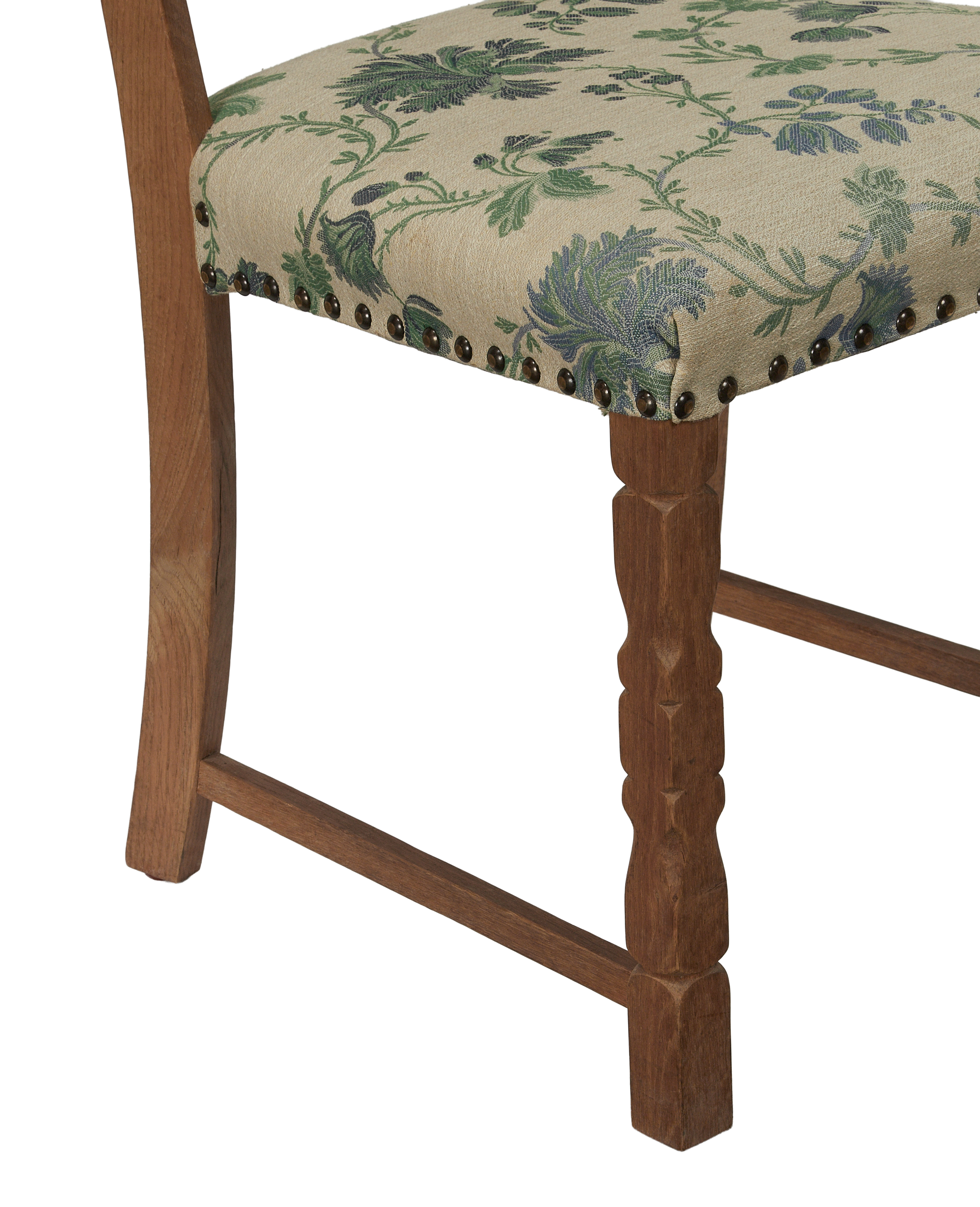 Vintage Henning Style Chair - Manor Bluebells from Denmark made of Upholstery