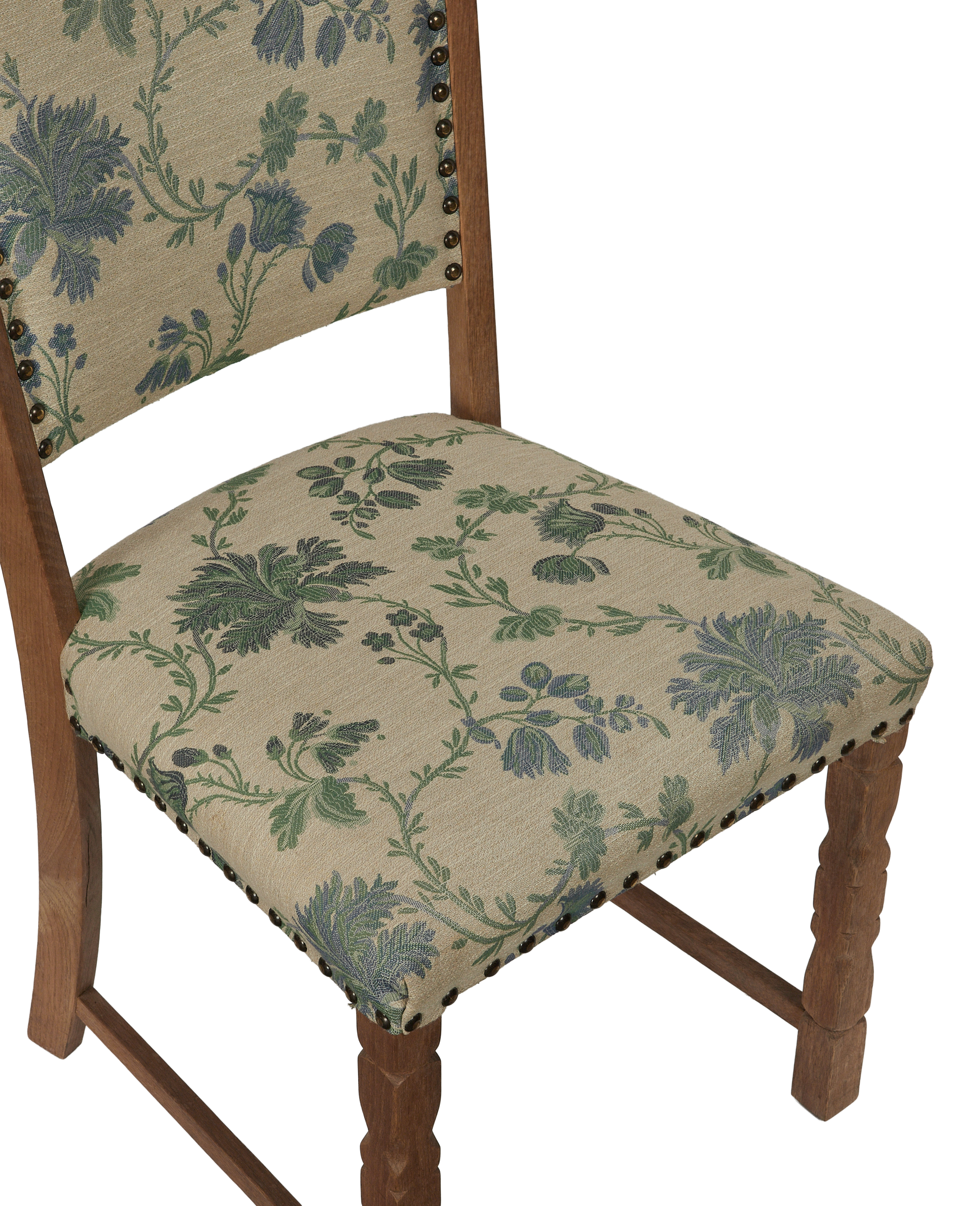 Vintage Henning Style Chair - Manor Bluebells from Denmark made of Upholstery