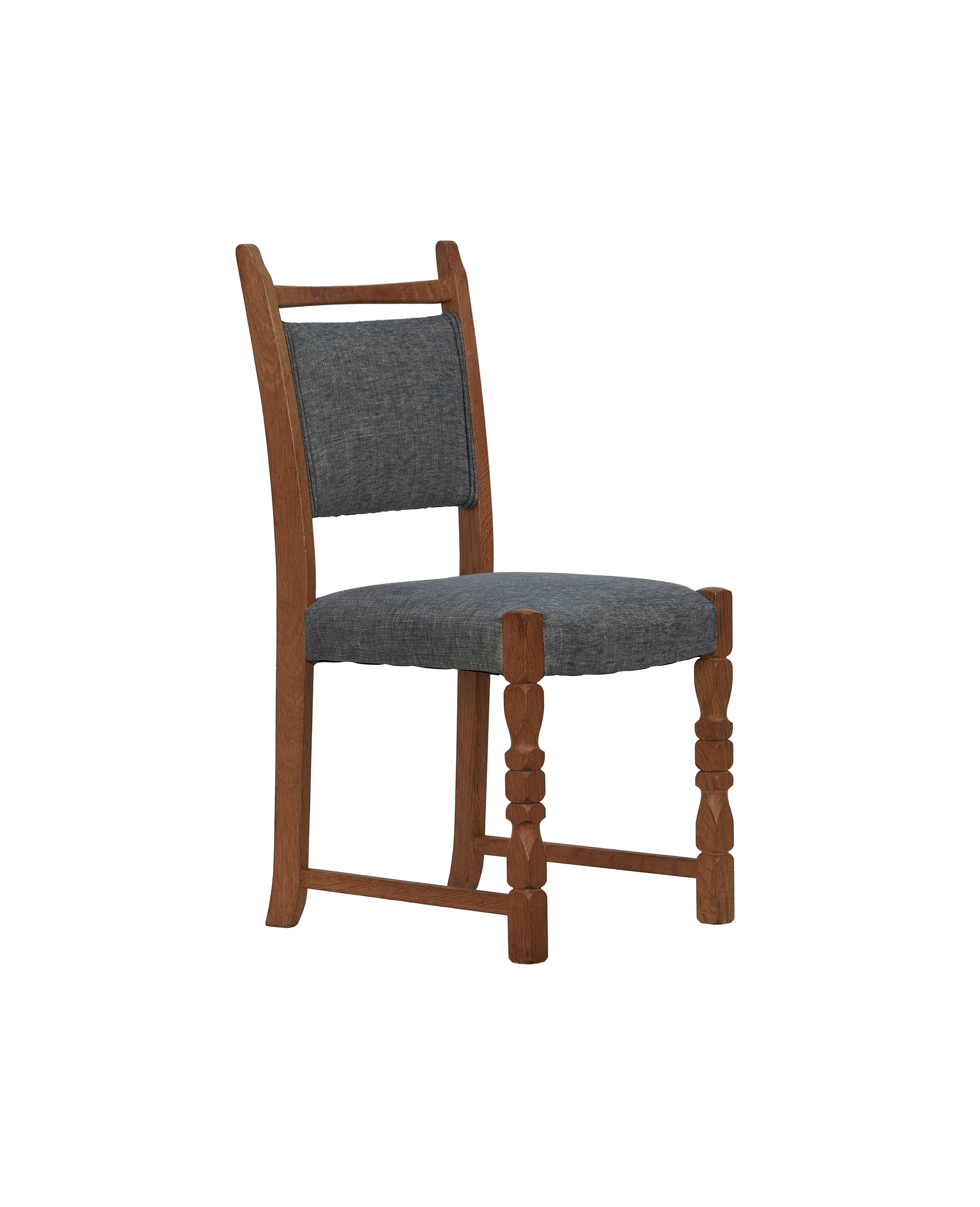 Vintage Henning Style Chair - Shaped Vigneron from Denmark made of Upholstery