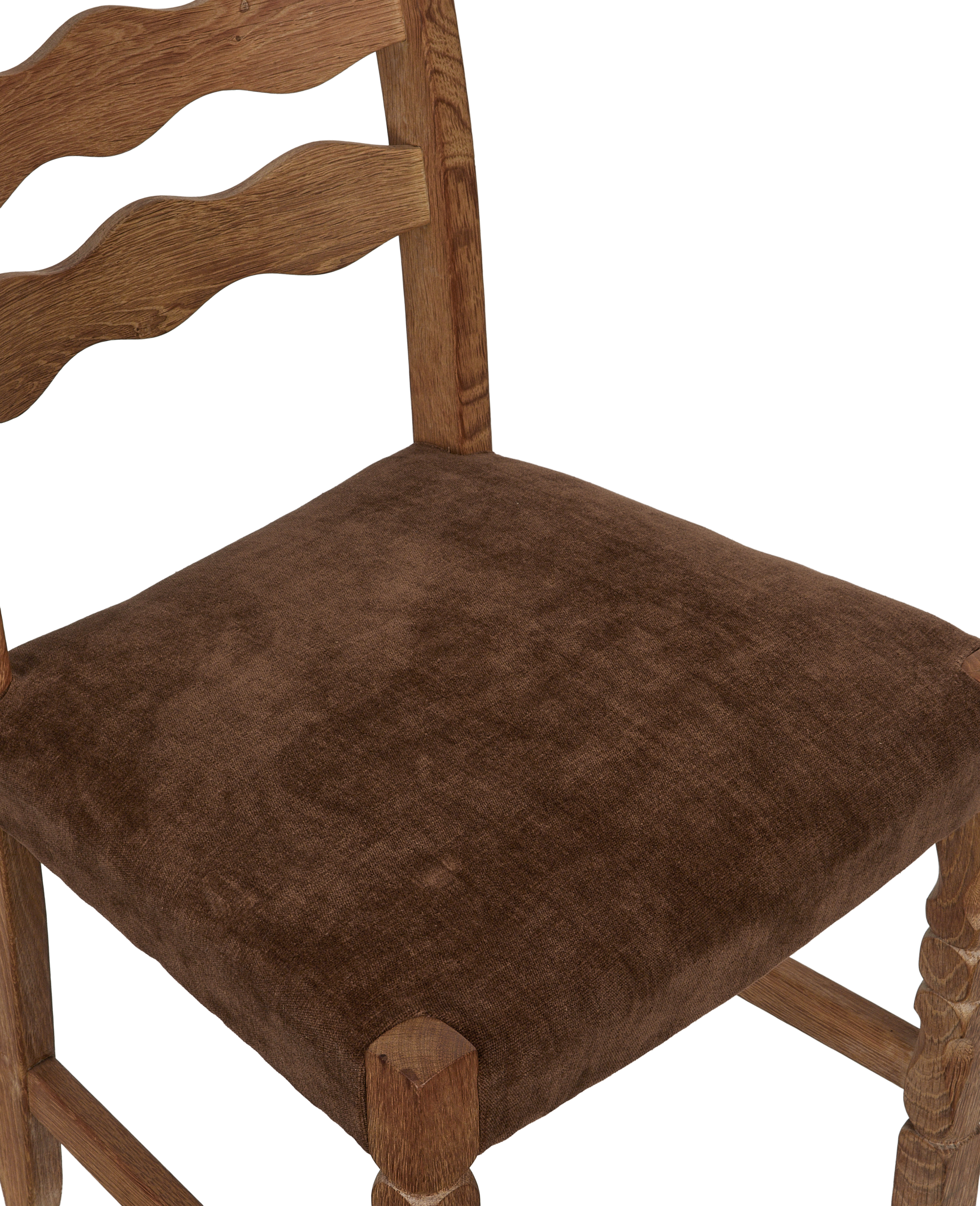 Vintage Henning Chair - Scallop Chocolate Suede from Denmark made of Wood