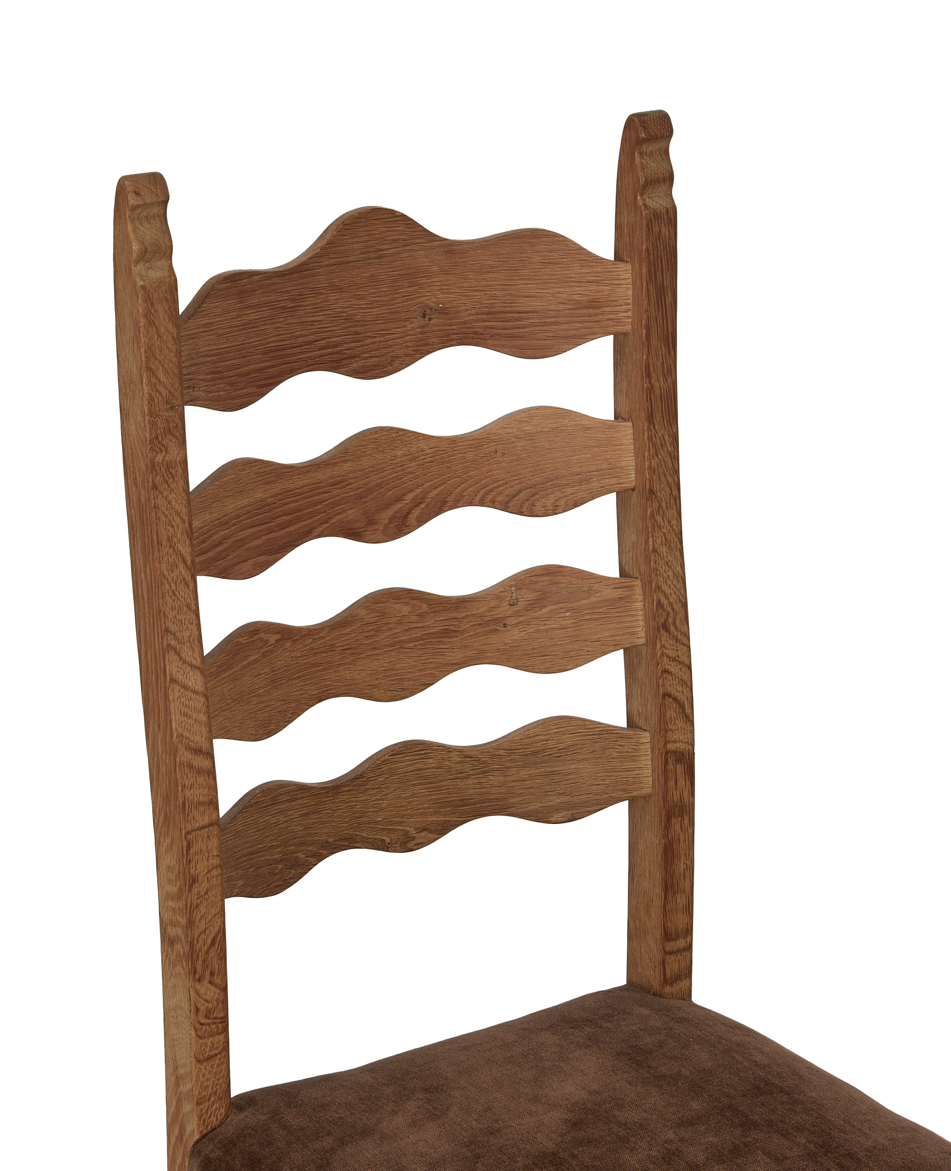 Vintage Henning Chair - Scallop Chocolate Suede from Denmark made of Wood