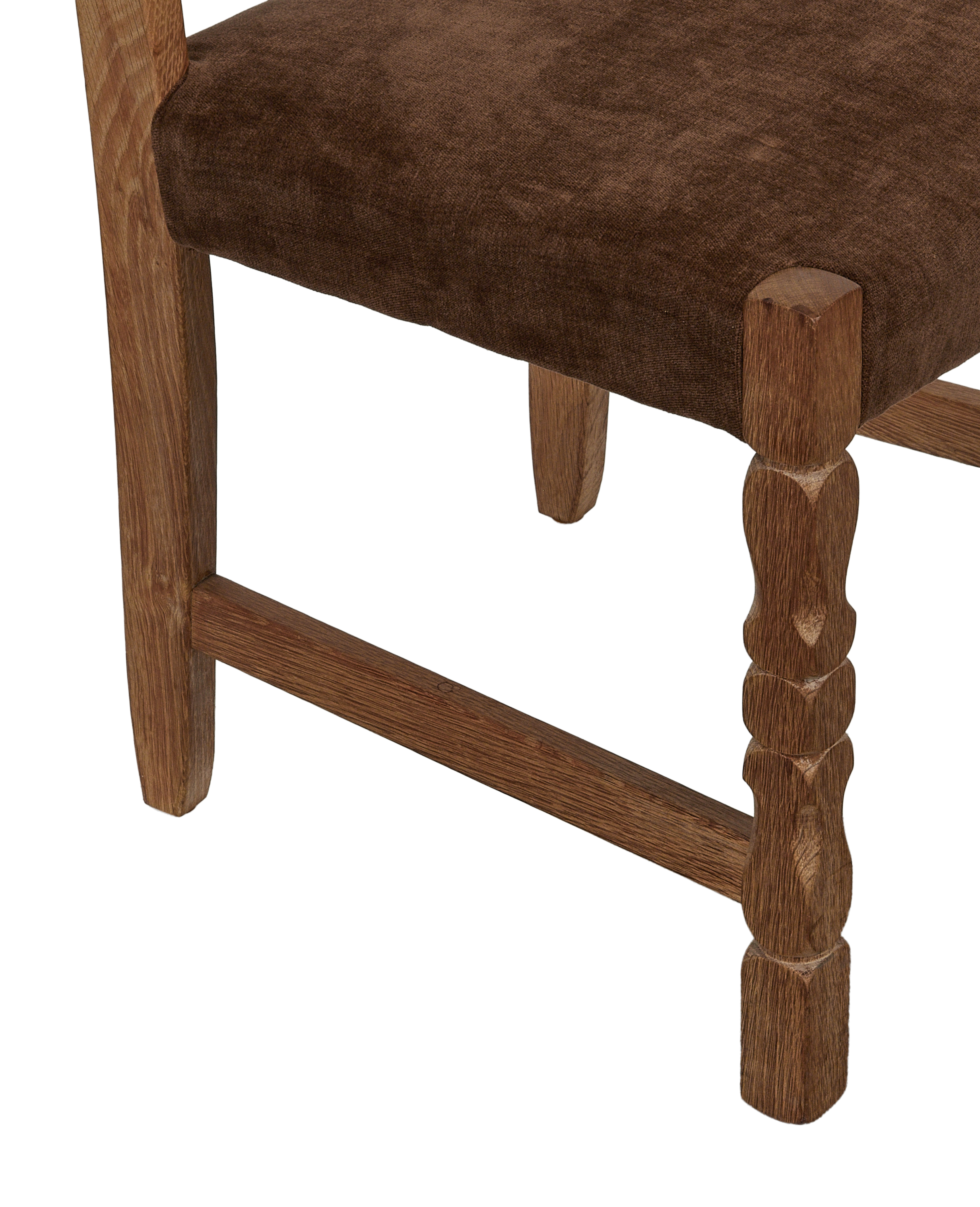 Vintage Henning Chair - Scallop Chocolate Suede from Denmark made of Wood