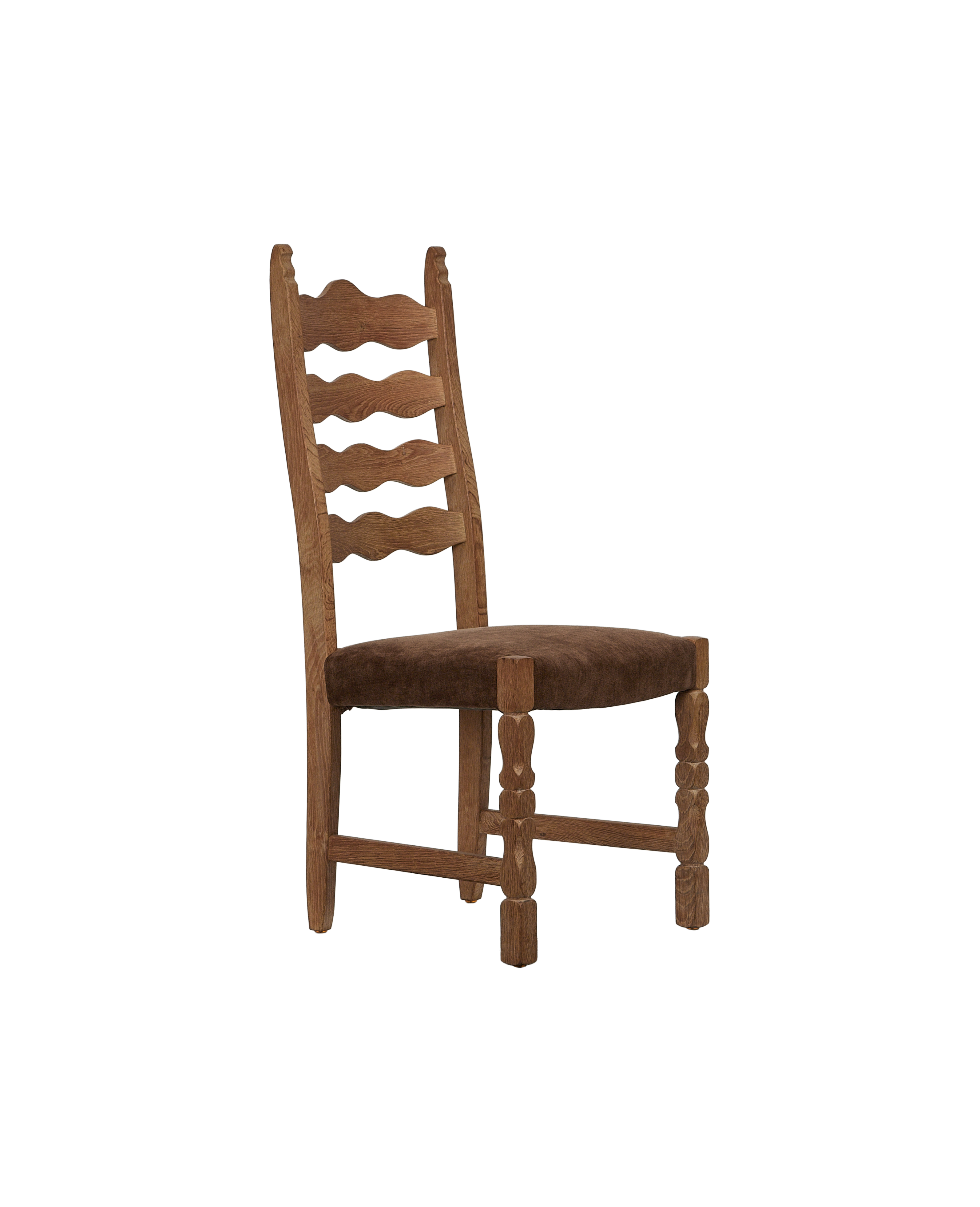 Vintage Henning Chair - Scallop Chocolate Suede from Denmark made of Wood