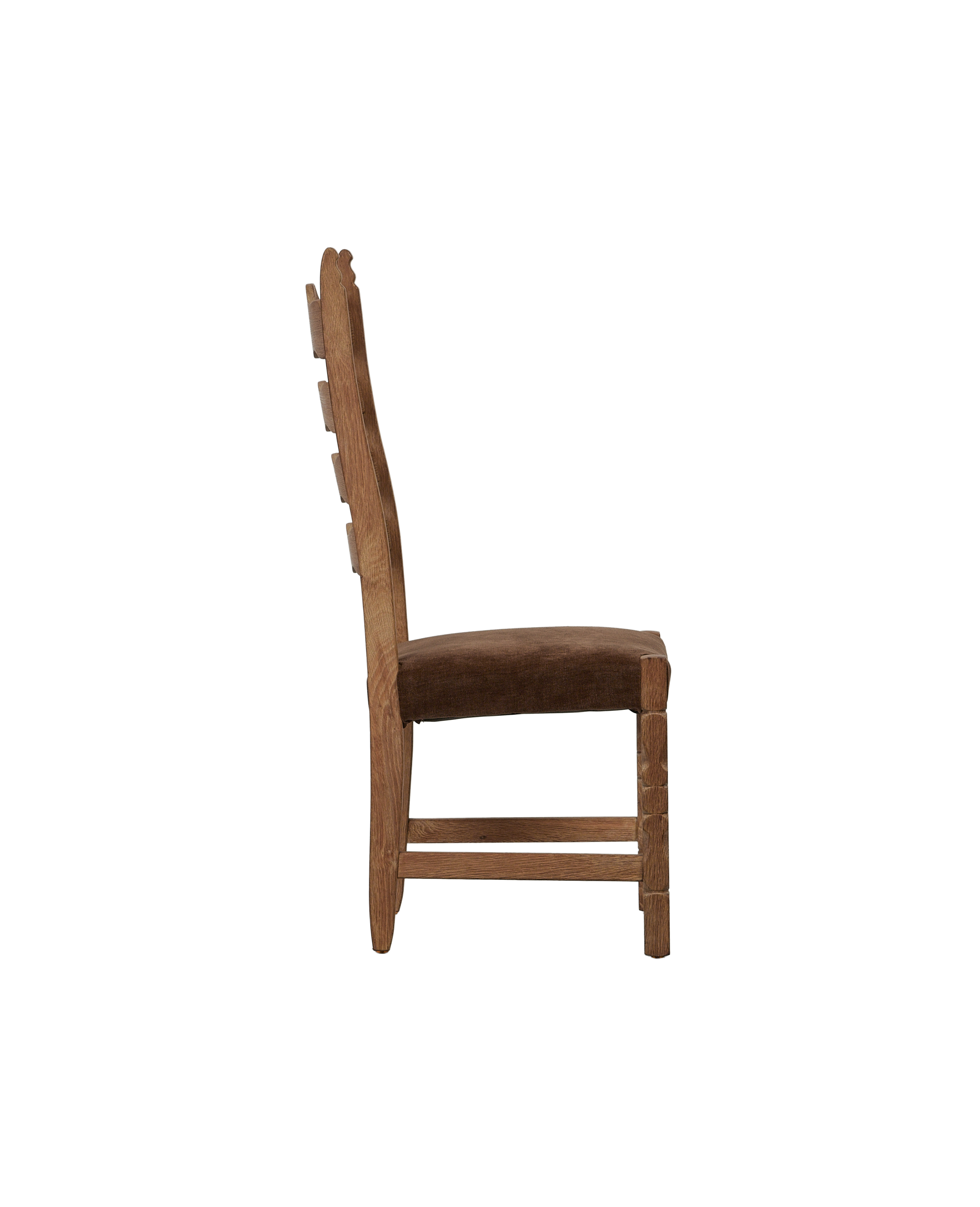 Vintage Henning Chair - Scallop Chocolate Suede from Denmark made of Wood