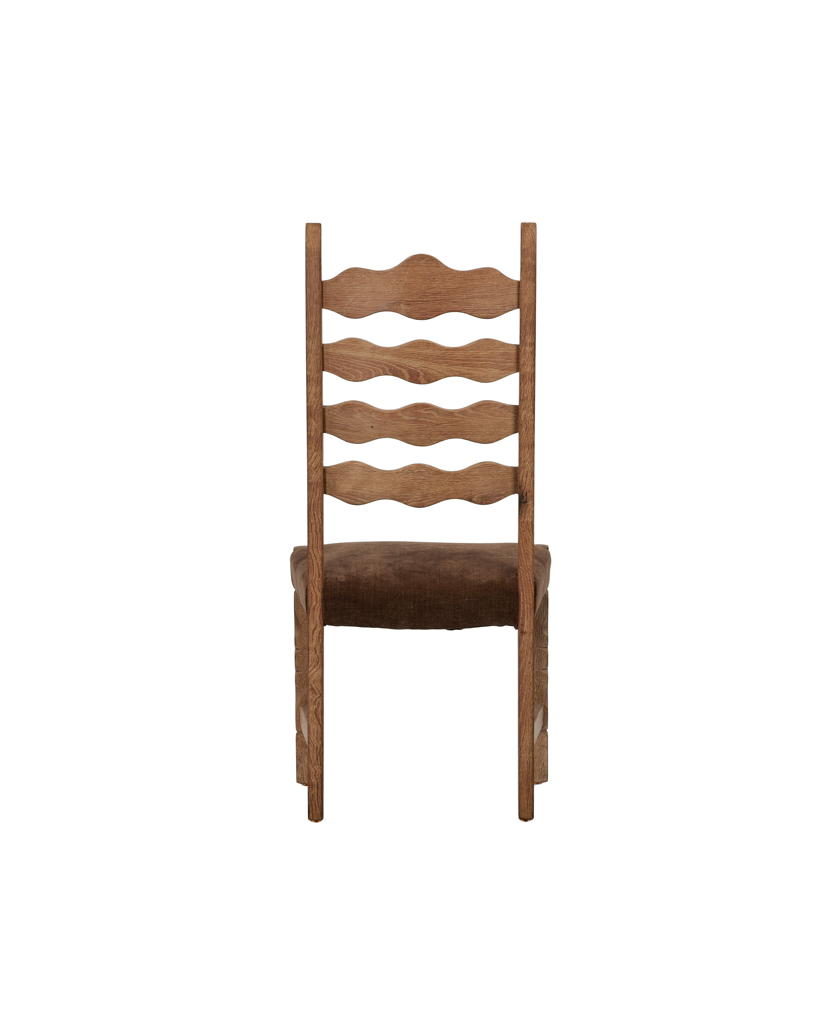 Vintage Henning Chair - Scallop Chocolate Suede from Denmark made of Wood