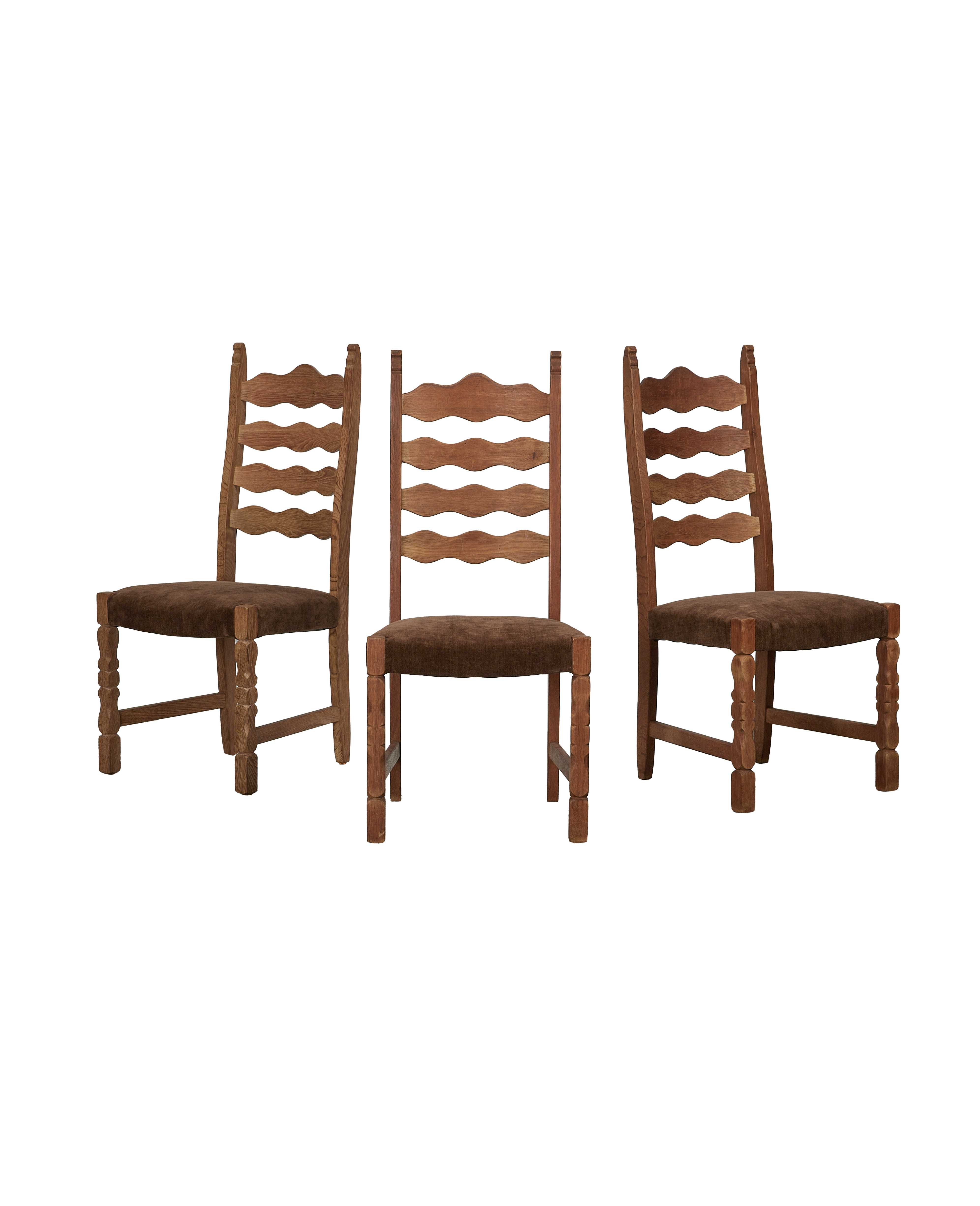 Vintage Henning Chair - Scallop Chocolate Suede from Denmark made of Wood