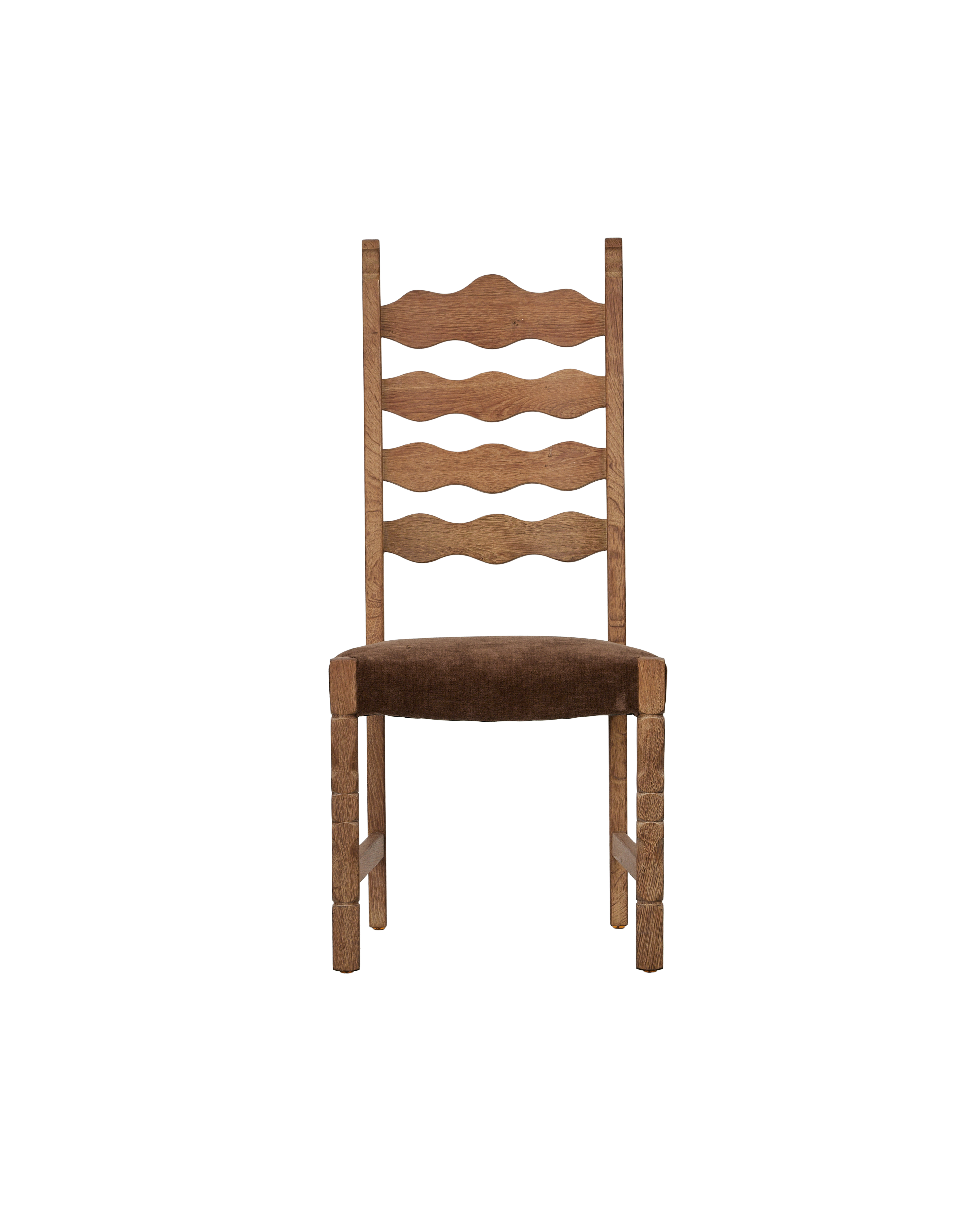 Vintage Henning Chair - Scallop Chocolate Suede from Denmark made of Wood