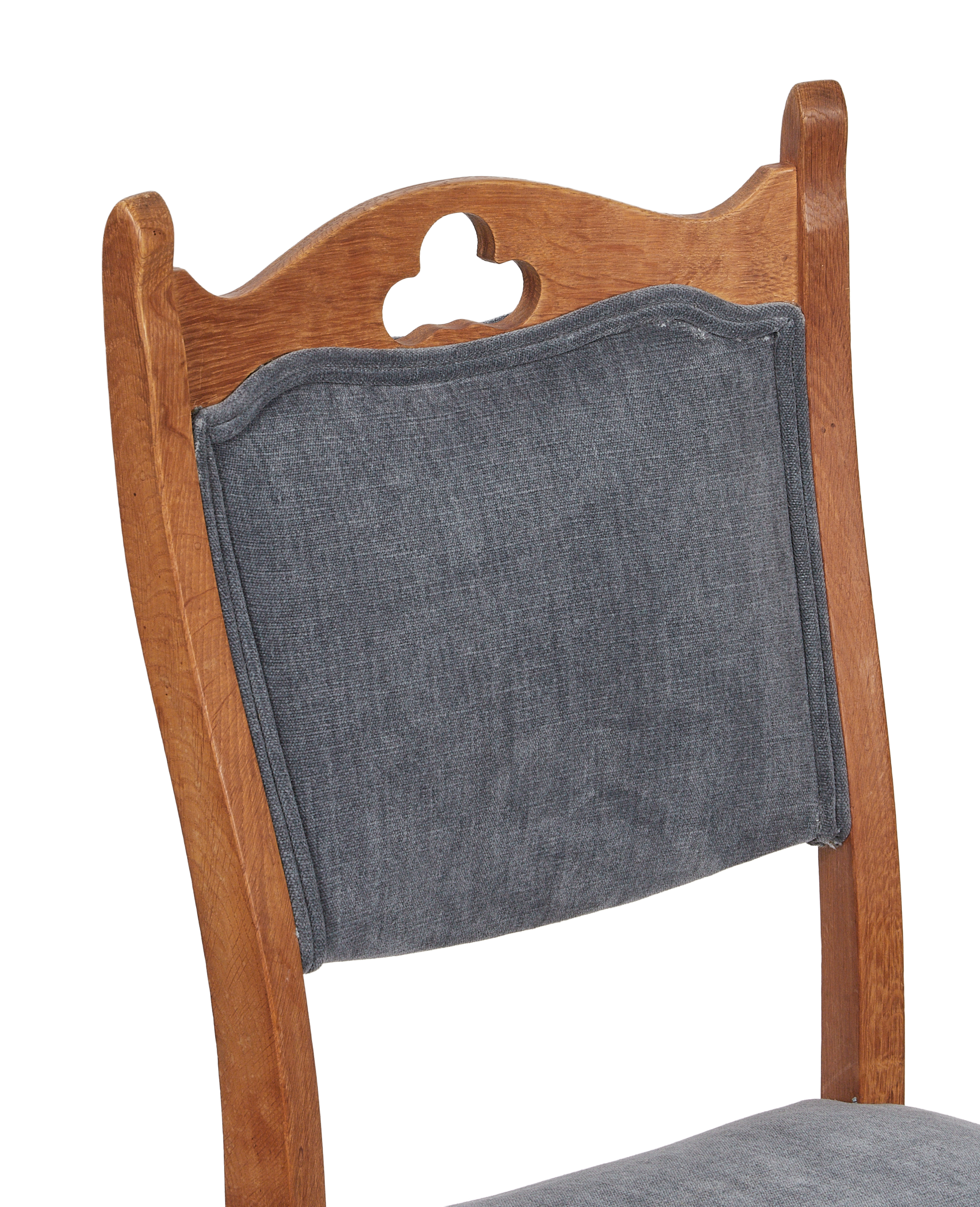 Vintage Henning Style Chair - Cut Clover Dusty Blue from Denmark made of Upholstery