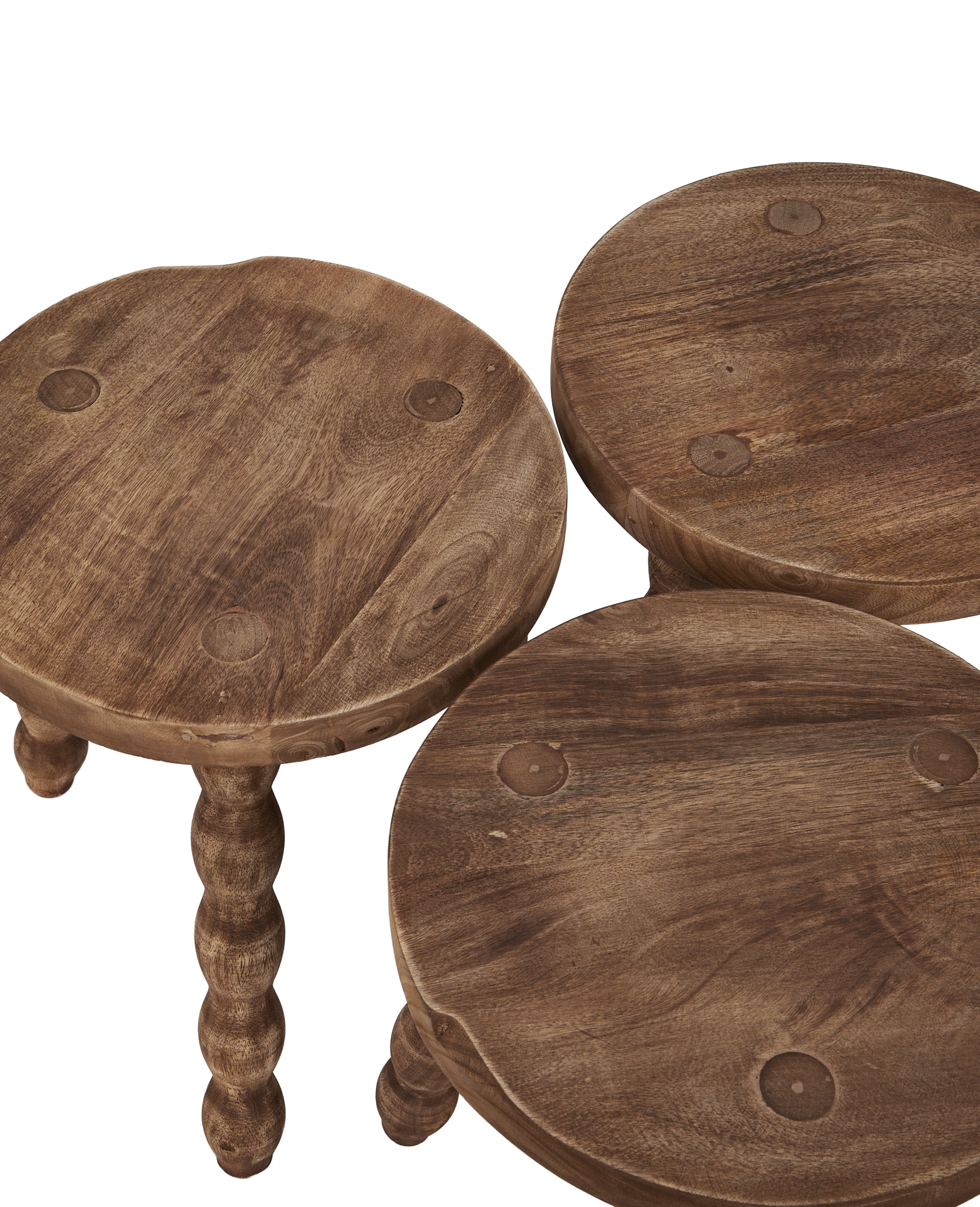 Designed Milking Stool Petite Round - Sauvignon from India made of Wood