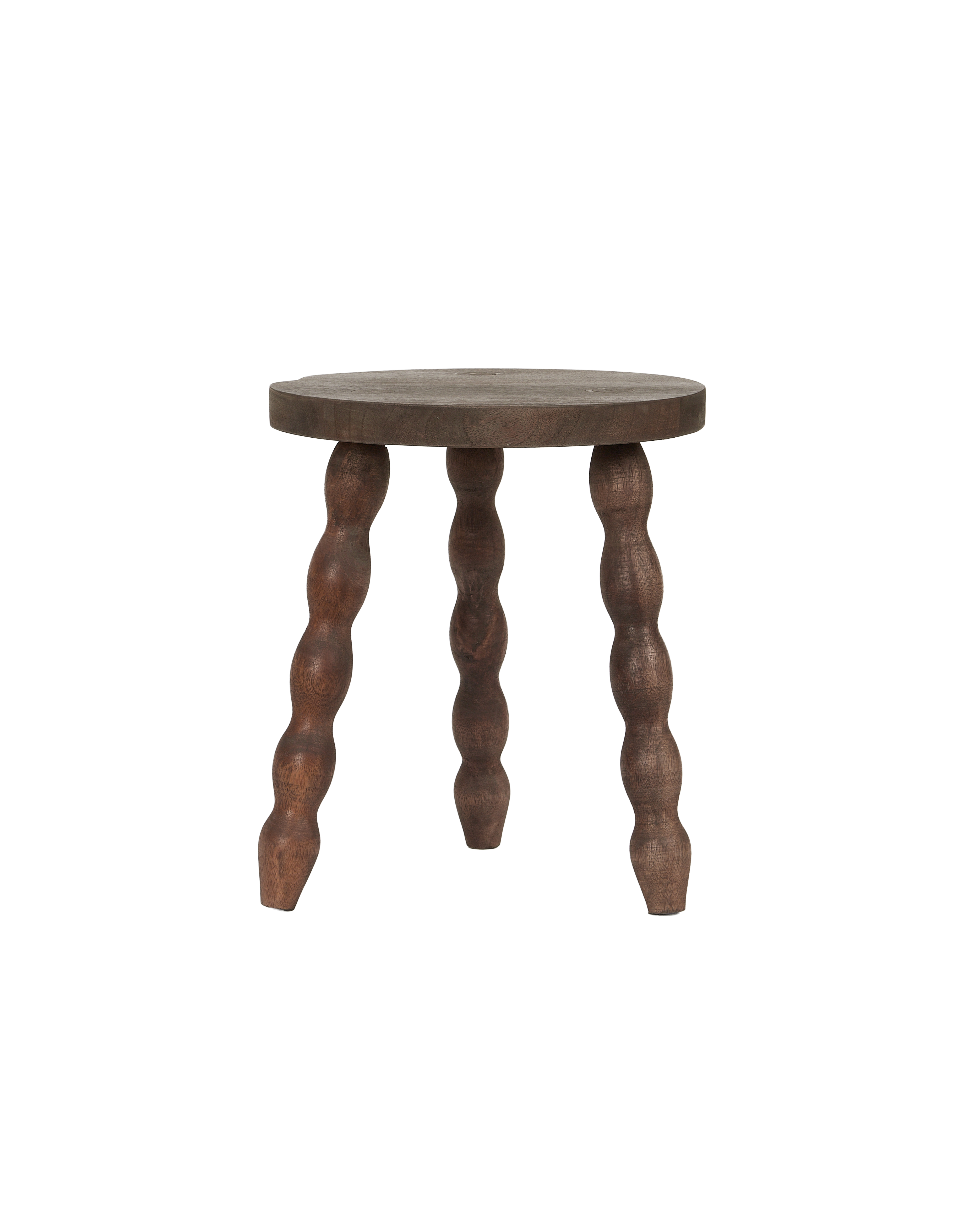 Designed Milking Stool Petite Round - Merlot from India made of Wood