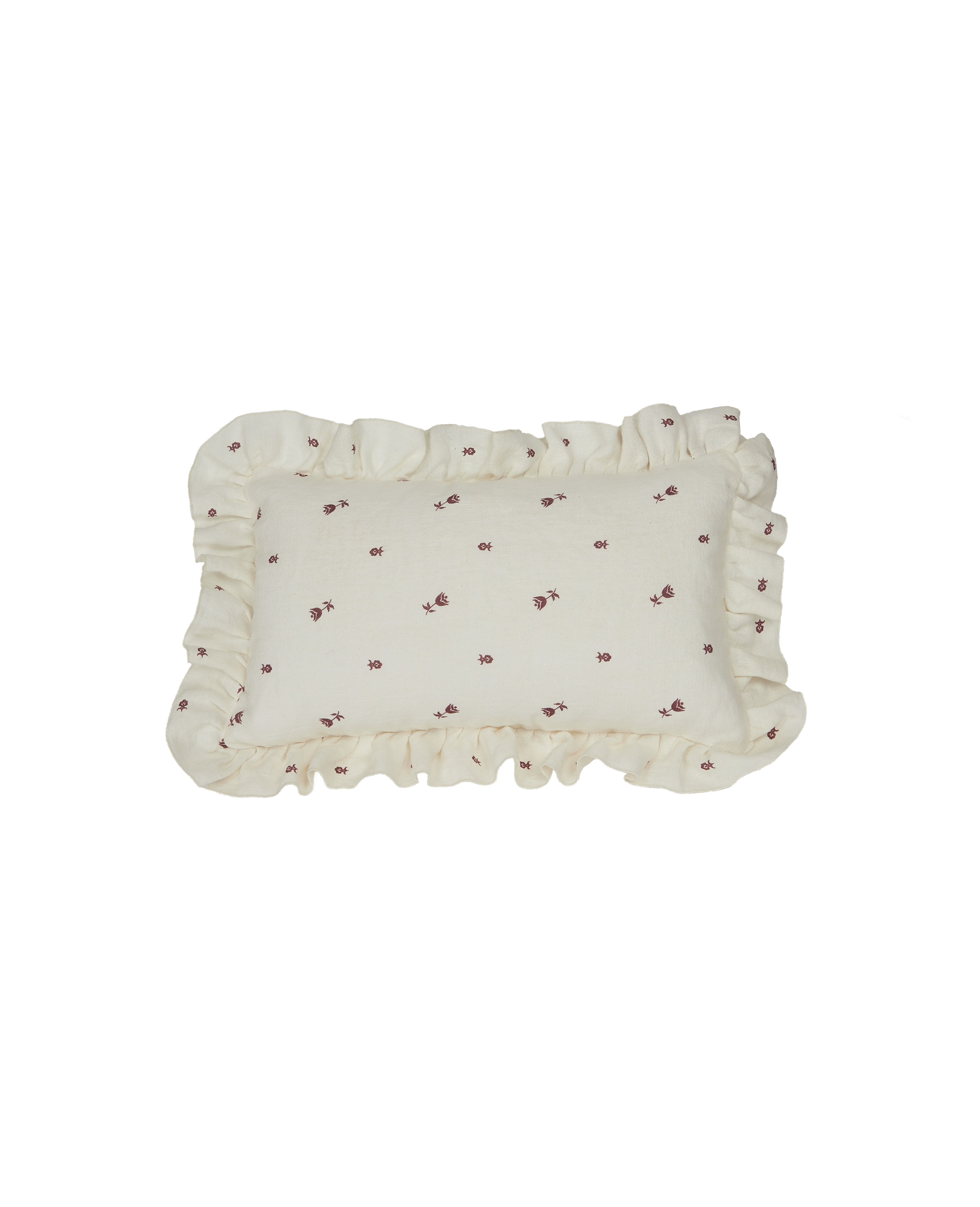 Designed Chérie Lumbar Pillow - Ivory from LA made of 100% Linen & Angel Hair Cushion