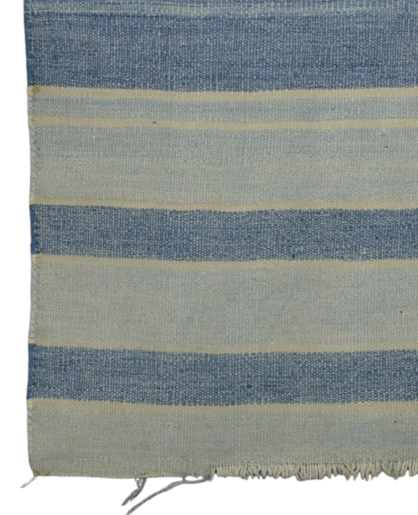 Dhurrie Rug - Blue and Gray Stripes