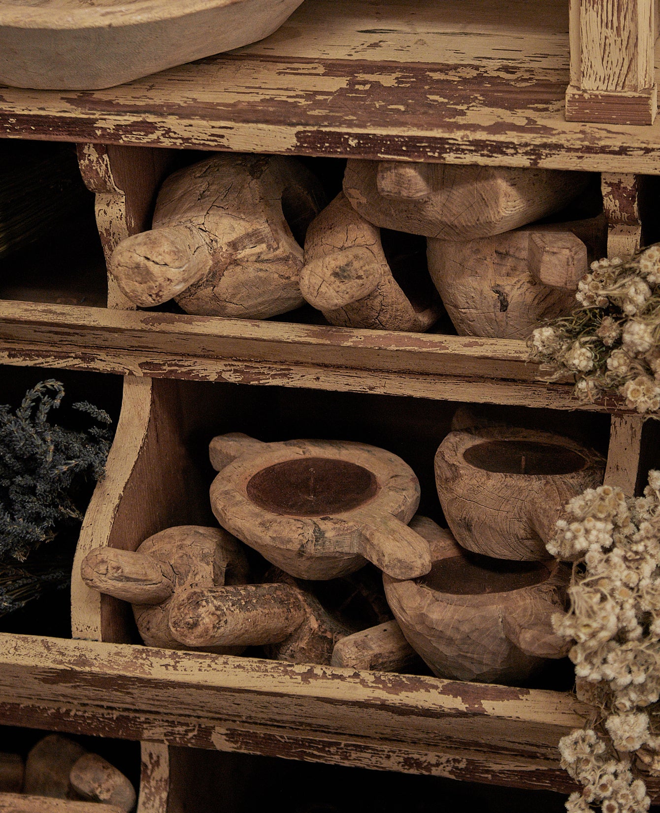 Vintage Candle Votive from India made of Wood