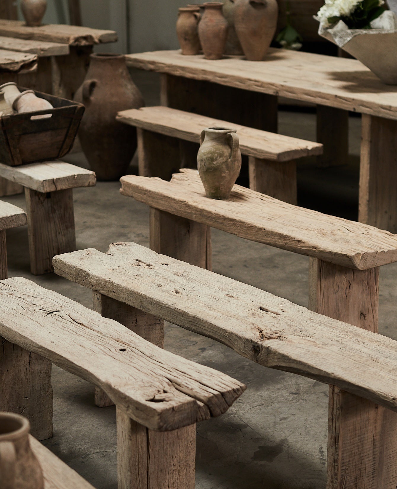 Reclaimed Chunky Elm Bench - Bleached from China made of Wood