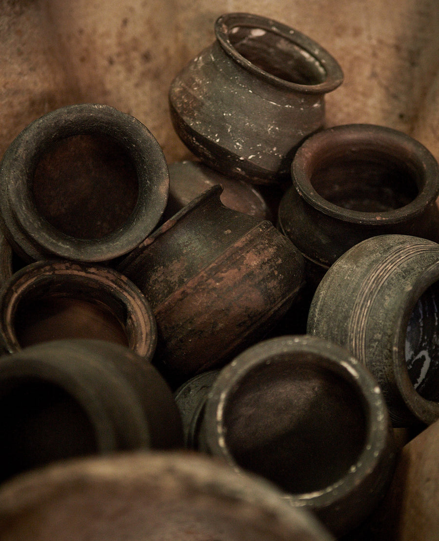 Vintage Clay Vessel - Assorted from India made of Ceramic