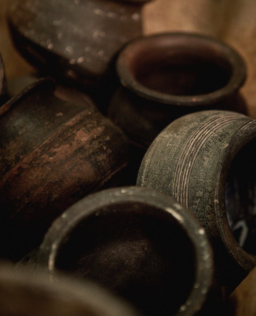 Vintage Clay Vessel - Assorted from India made of Ceramic