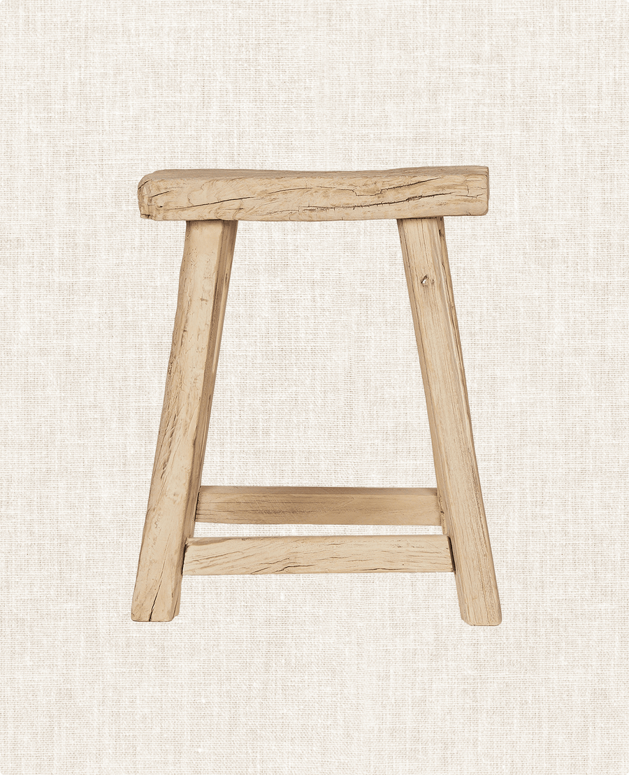 Designed Elm Wood Stool - Bleached from China made of Wood