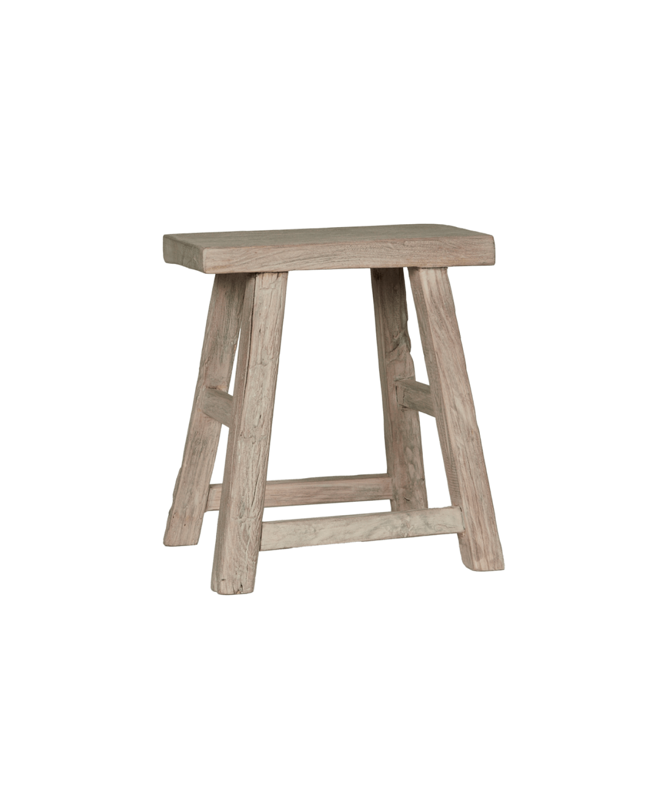 Reclaimed Elm Wood Stool - White Wash from China made of Wood