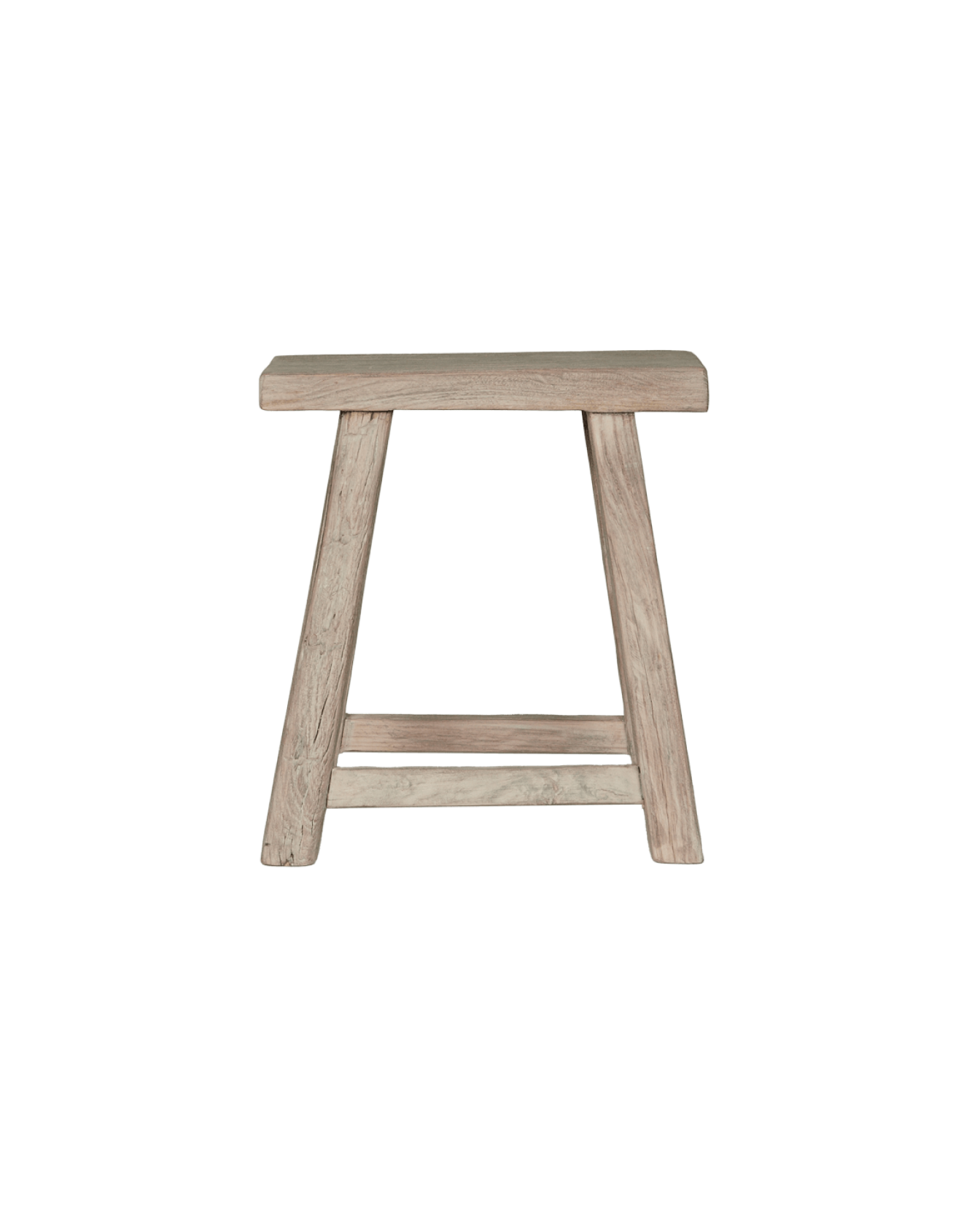 Reclaimed Elm Wood Stool - White Wash from China made of Wood