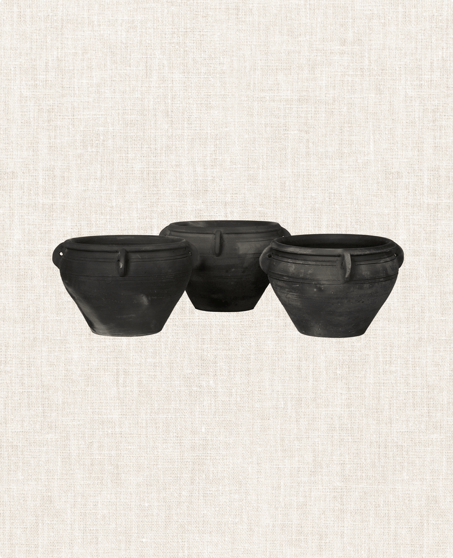 Reproduction Four Handle Pot from India made of Ceramic