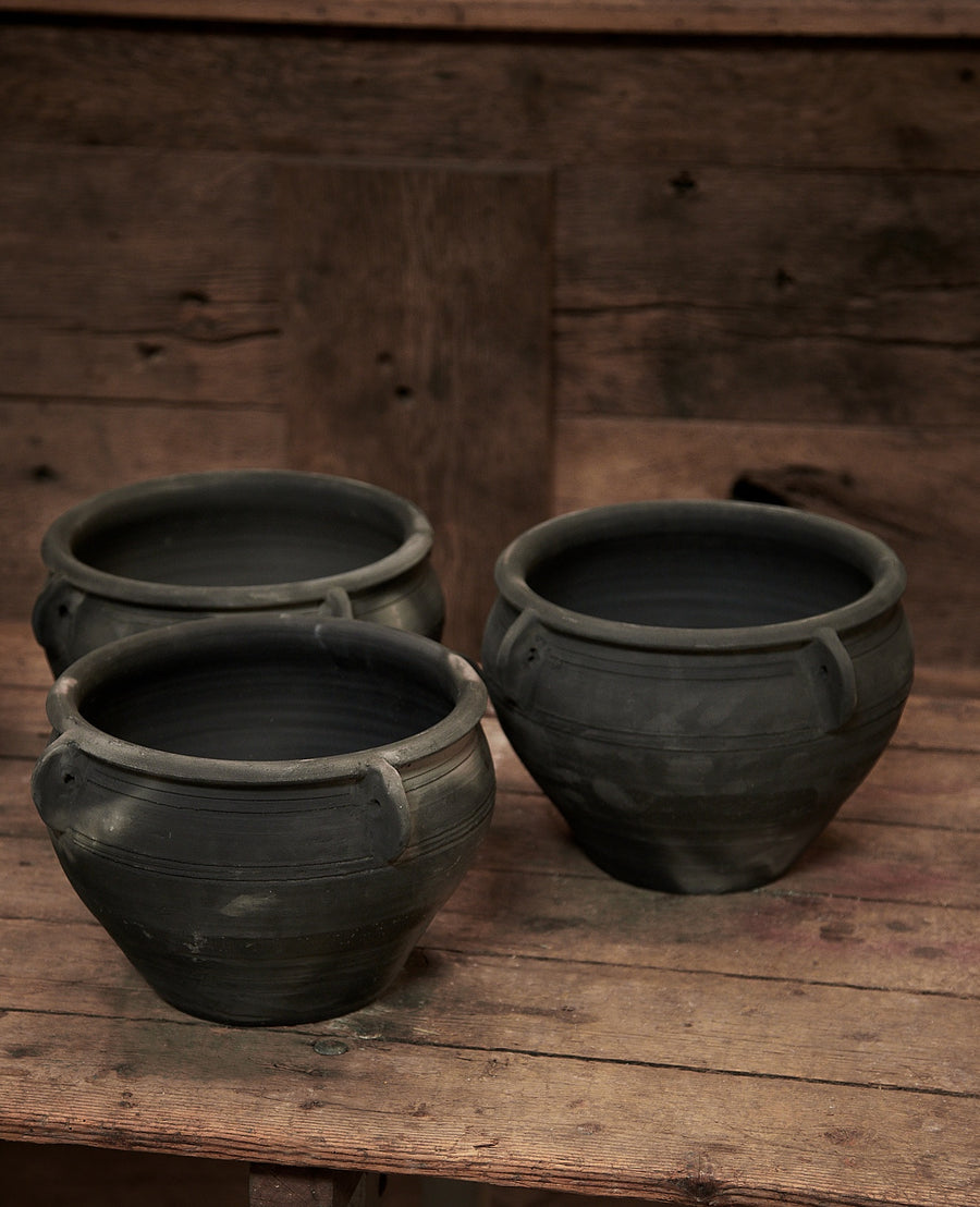 Reproduction Four Handle Pot from India made of Ceramic