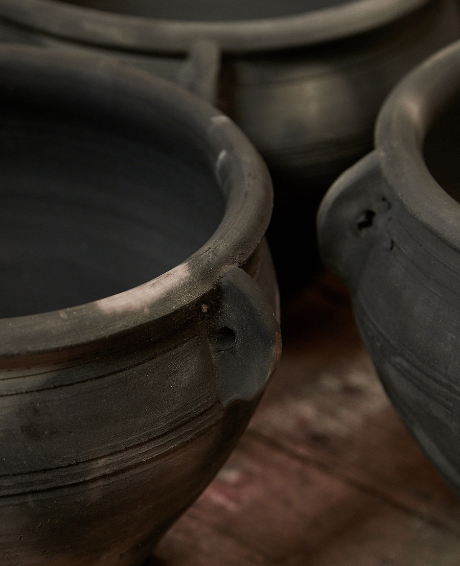 Reproduction Four Handle Pot from India made of Ceramic
