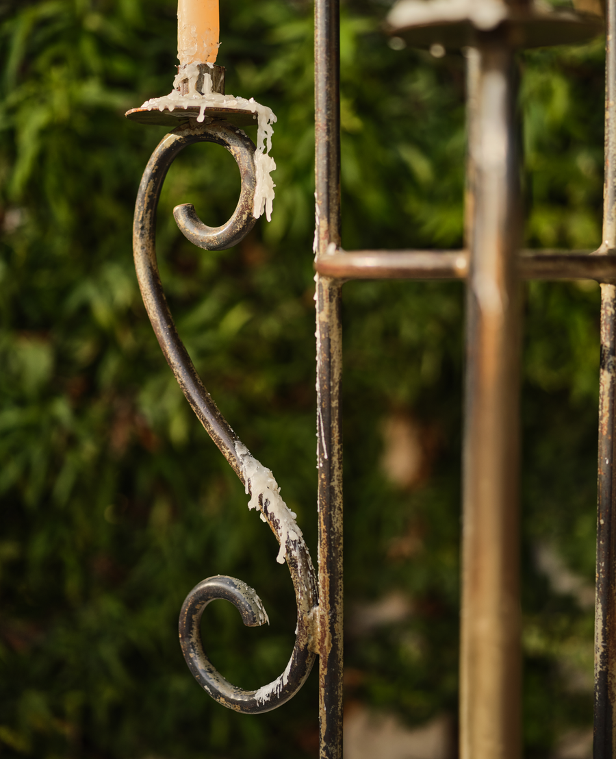 Designed Lumière Floor Candelabra from India made of Hand-forged Iron